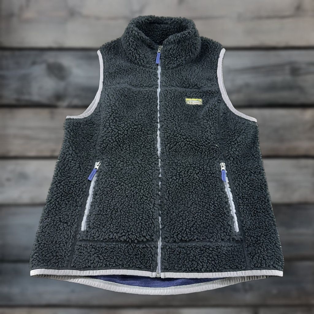 Vintage VEST Womens L LL Bean Black Lightweight Fleece Full Zip Logo Pockets Casual Outdoor Regular Size L Black Size L / US 10 / IT 46 - 1 Thumbnail