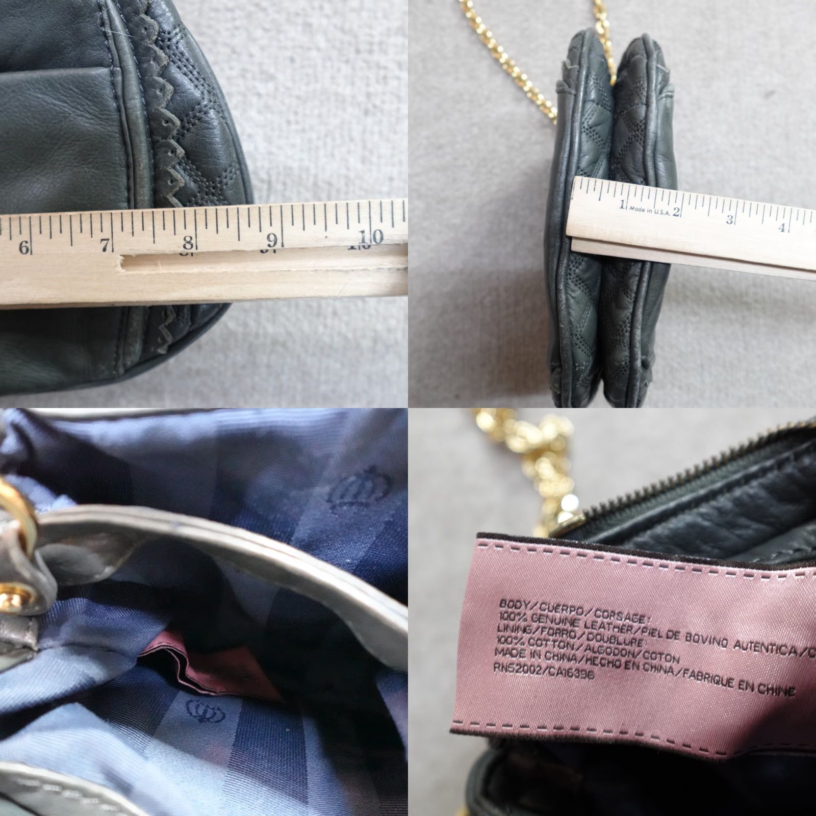 Juicy Couture VINTAGE Juicy Couture Crossbody Bag Womens Green Leather Mini Brown Gold Chain Pullchsin Y2K Size ONE SIZE - 8 Thumbnail