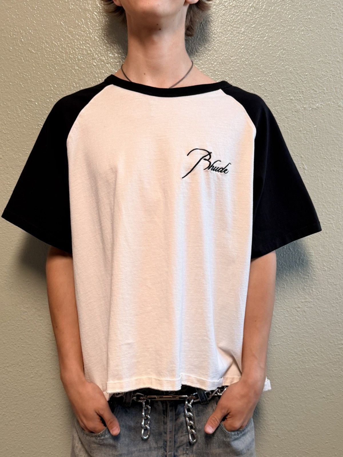 Rhude Rhude White & Black Raglan T Size US L / EU 52-54 / 3 - 1 Thumbnail