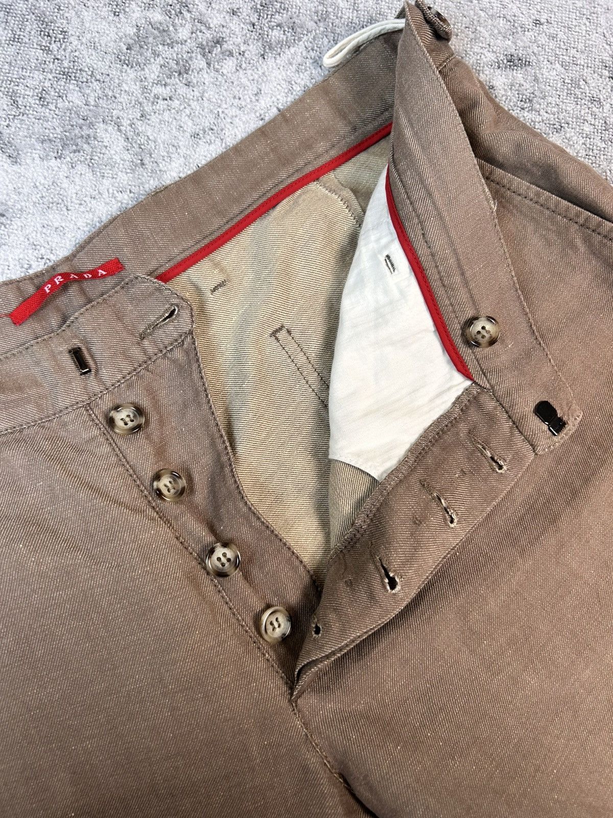 Prada Vintage Prada Milano Brown Check Straight Cotton Pants Size US 36 / EU 52 - 6 Thumbnail