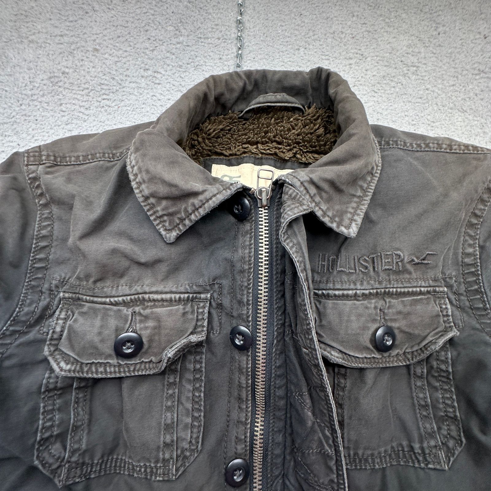 Hollister Hollister Bomber Utility Fur Lined Jacket Medium Distressed Size US M / EU 48-50 / 2 - 8 Thumbnail