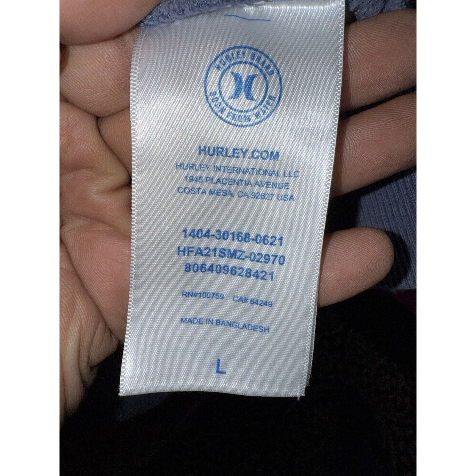 Hurley Hurley Blue Gray Hoodie Sweatshirt Men’s Large Full Zip Logo Size US L / EU 52-54 / 3 - 9 Thumbnail