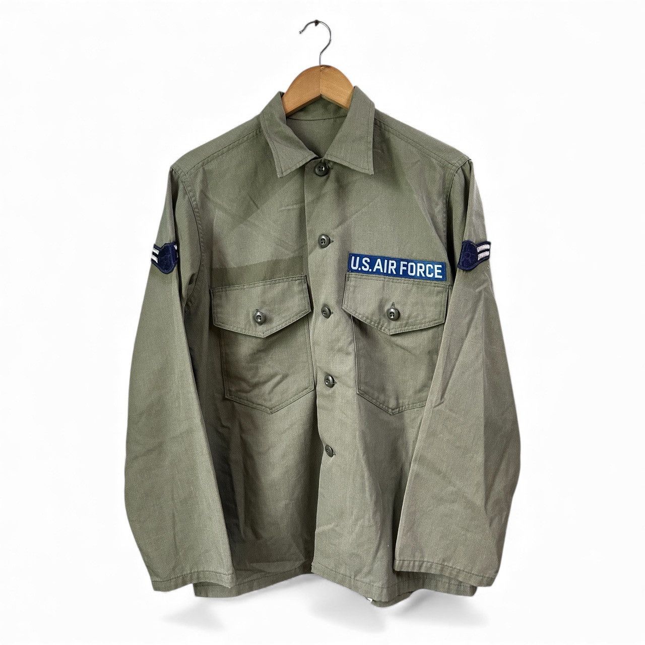 Vintage US Air Force OG-507 Utility Shirt With Airman Rank Size US XL / EU 56 / 4 - 1 Thumbnail
