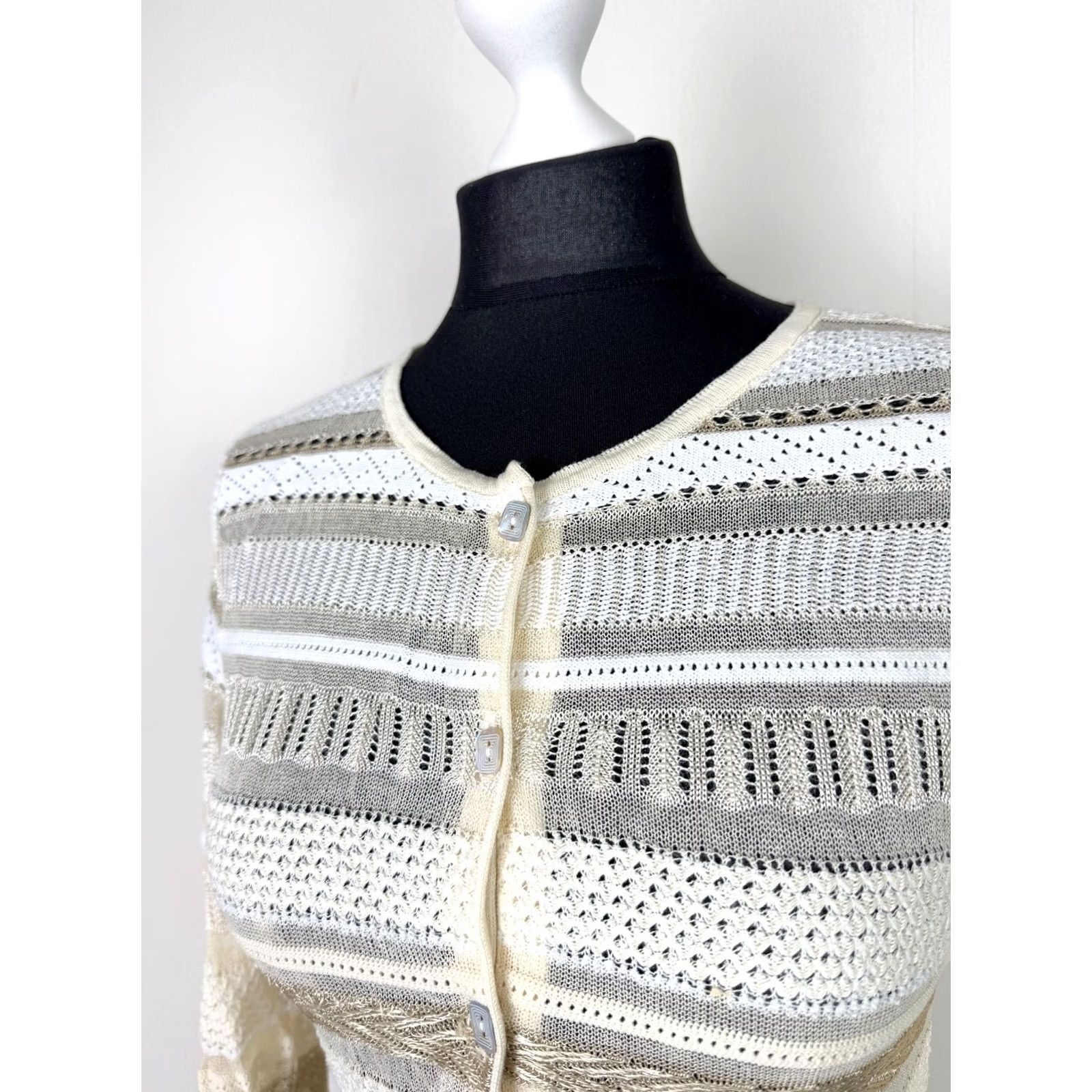 Kenzo Kenzo Cardigan Jungle womens jumper Size L Beige Wool Blend Round Neck Cardigan Womens L Beige Kenzo Jumper Size L / US 10 / IT 46 - 2 Thumbnail