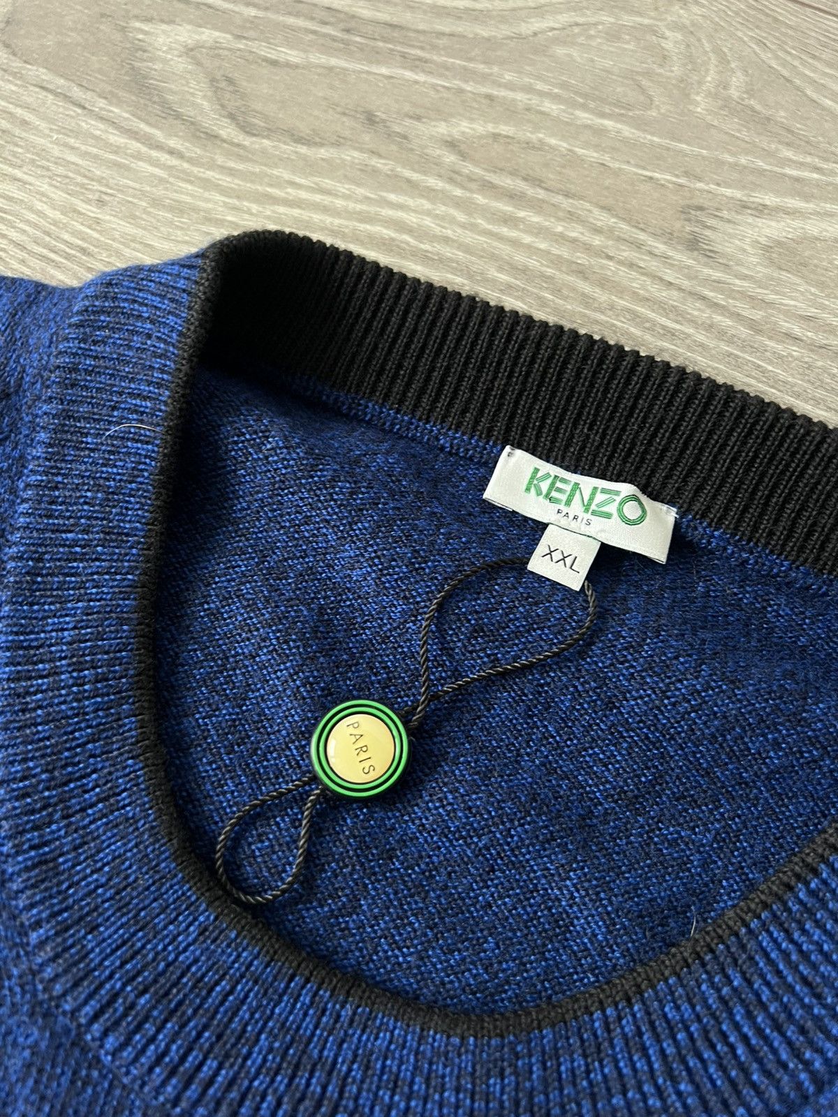 Kenzo Rare Wool Kenzo Embroidered Logo Luxuxry Blue Sweater Size US XXL / EU 58 / 5 - 13 Thumbnail