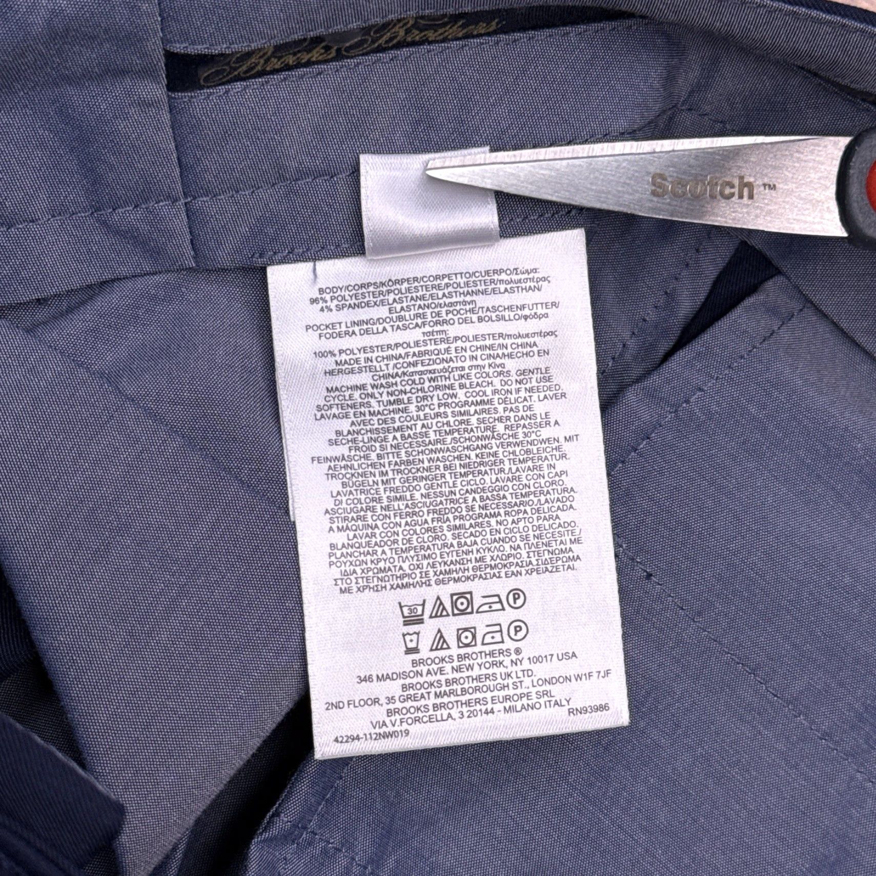 Brooks Brothers Brooks Brothers Performance Chino Pants Mens 30x32 Navy Mid Rise Stretch New Size US 30 / EU 46 - 6 Thumbnail
