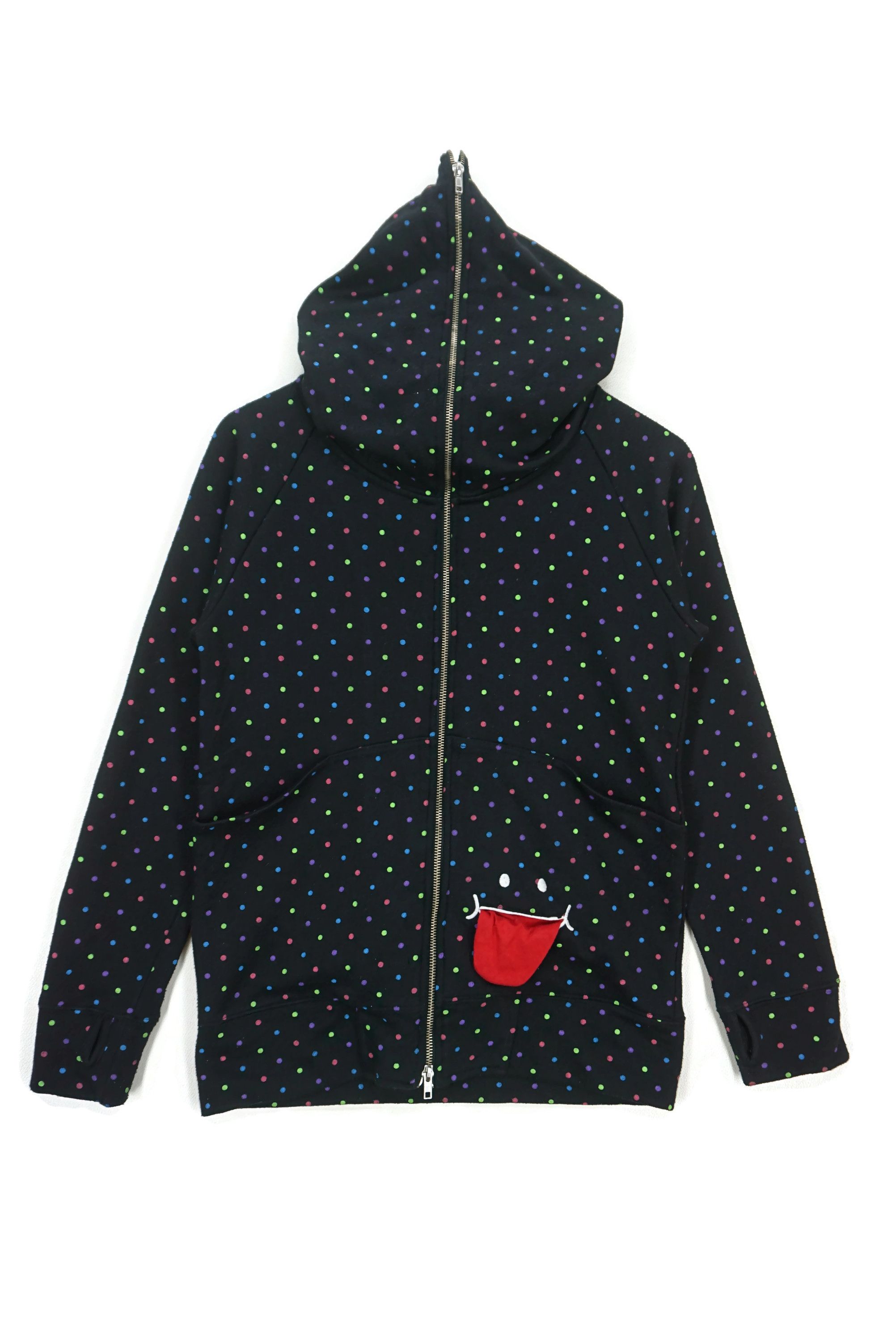 Japanese Brand Up Smile Japan Full Zip Polka Dot Hoodie Fun Sweatshirt Size S / US 4 / IT 40 - 1 Thumbnail
