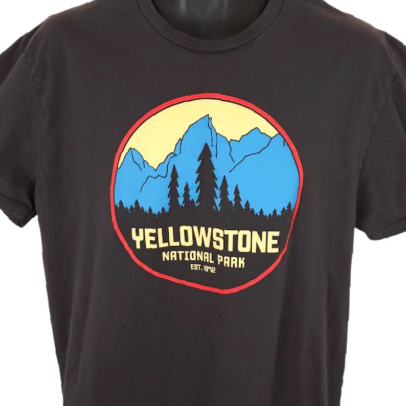 Vintage Yellowstone National Park T Shirt Mens Size Large Gray Nature Tee Made In USA Size US L / EU 52-54 / 3 - 2 Thumbnail