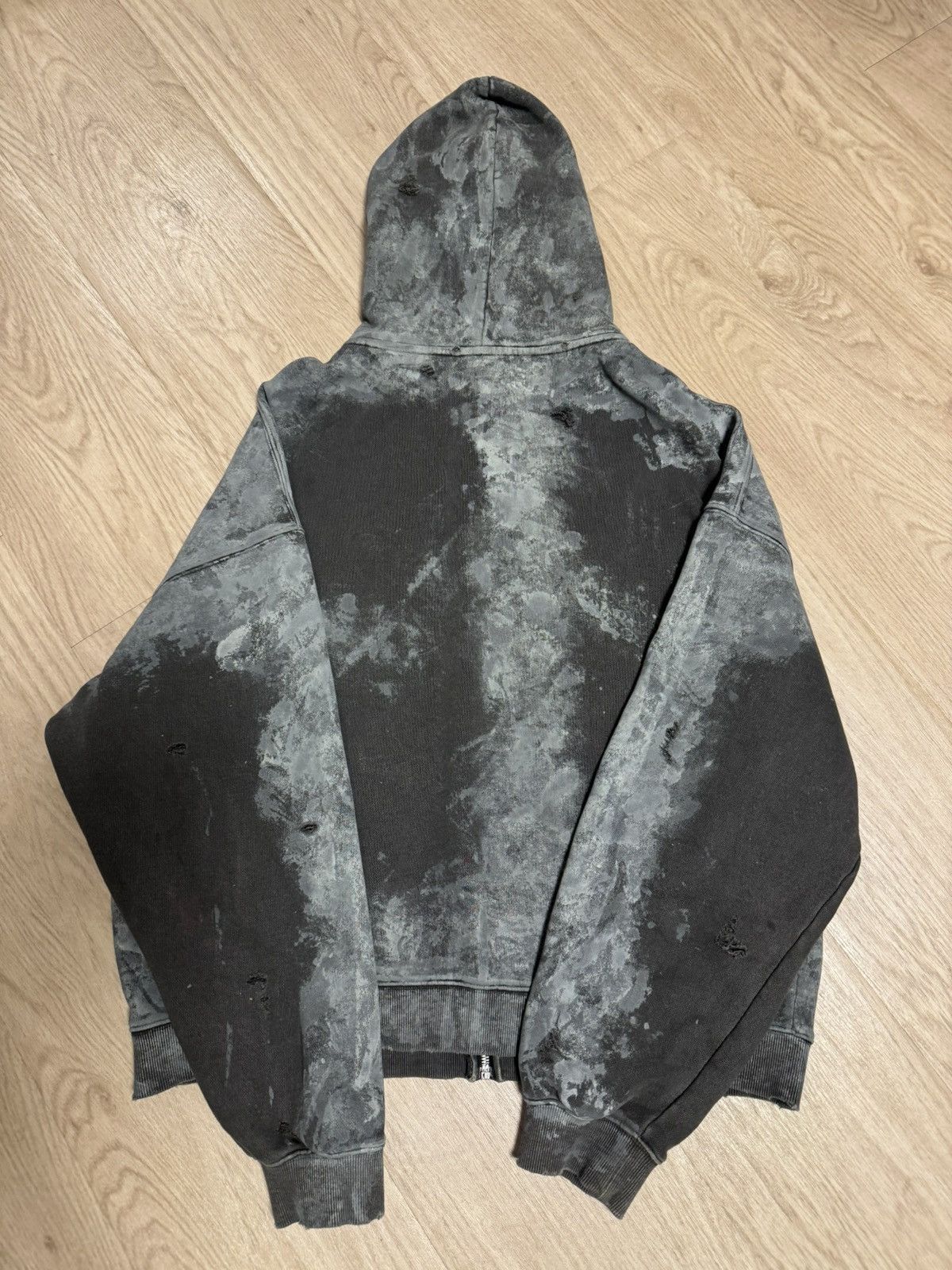 WE11DONE We11done Distressed Zip Hoodie Dark Grey Size M Rare Size US M / EU 48-50 / 2 - 3 Thumbnail