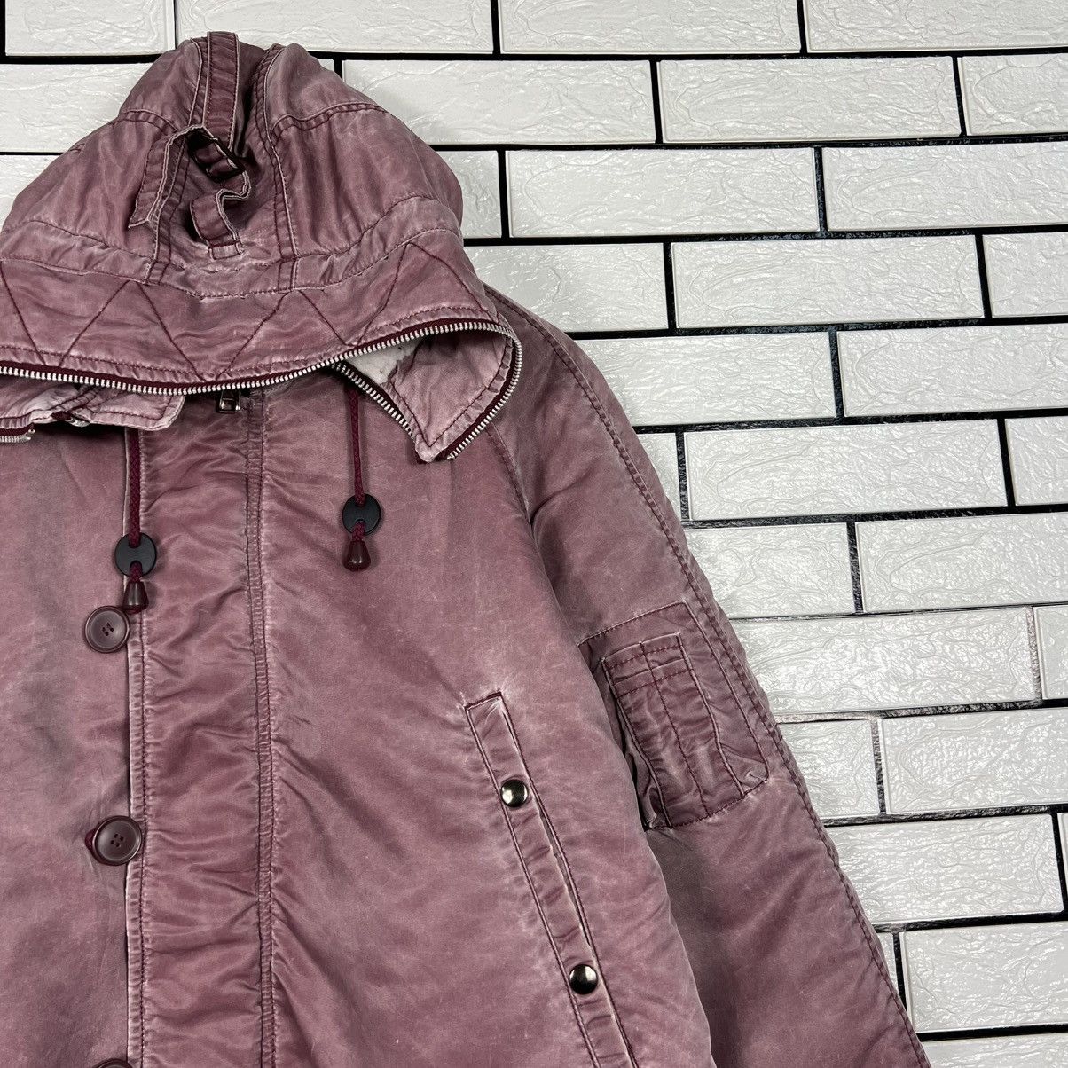 Vintage PARACHUTING Maroon Parka Fullzip Hooded Jacket #3963-C180 Size US L / EU 52-54 / 3 - 4 Thumbnail