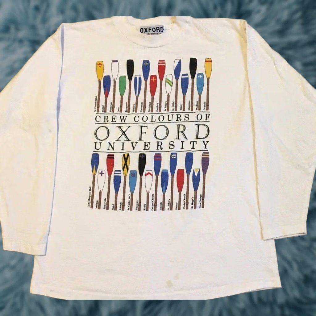 Vintage VINTAGE Oxford University Crew Shirt Mens Small White 90s College Grunge 3/4 Sleeve Graphic Tee Size US S / EU 44-46 / 1 - 1 Thumbnail