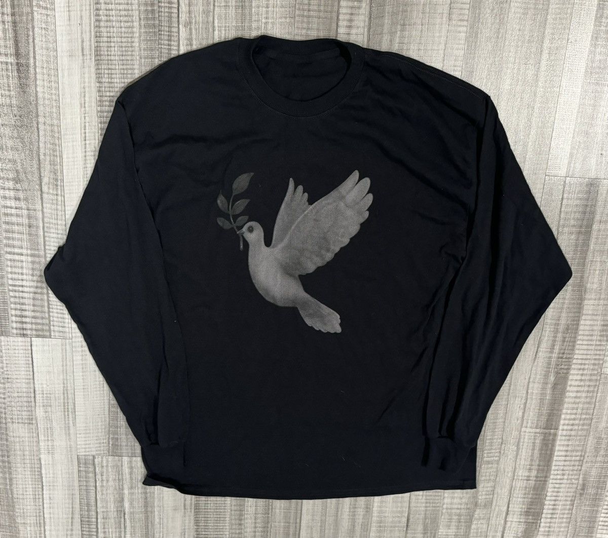 image of Kanye West Donda Doves Longsleeve Shirt in Black, Men's (Size XL)