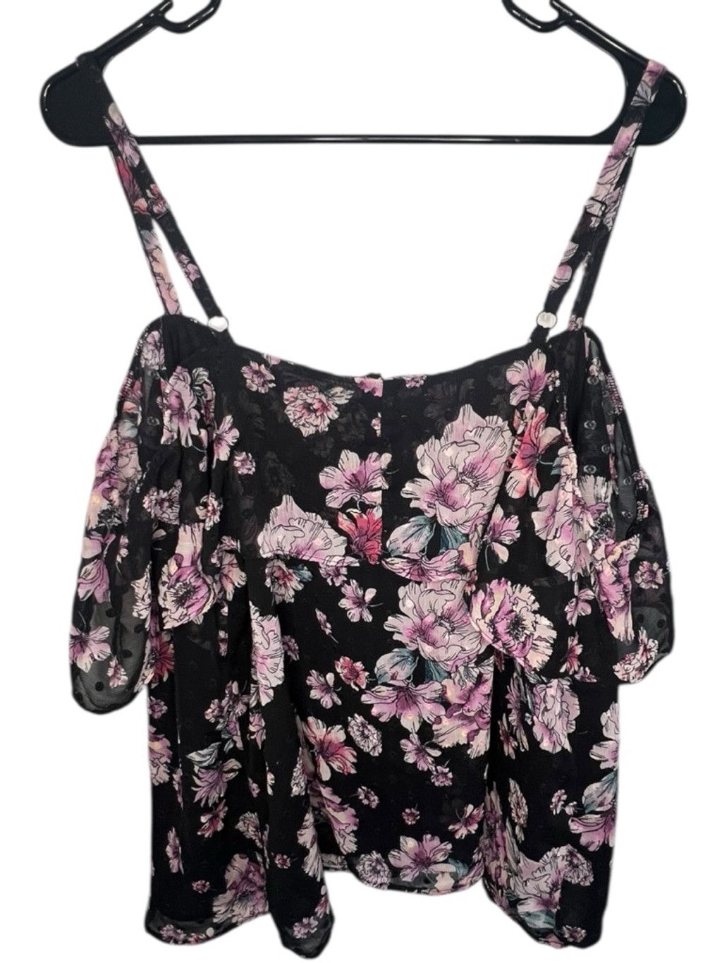 Torrid Torrid Floral Pattern Cold Shoulder Short Sleeve Blouse Size XXL / US 16-18 / IT 52-54 - 4 Thumbnail