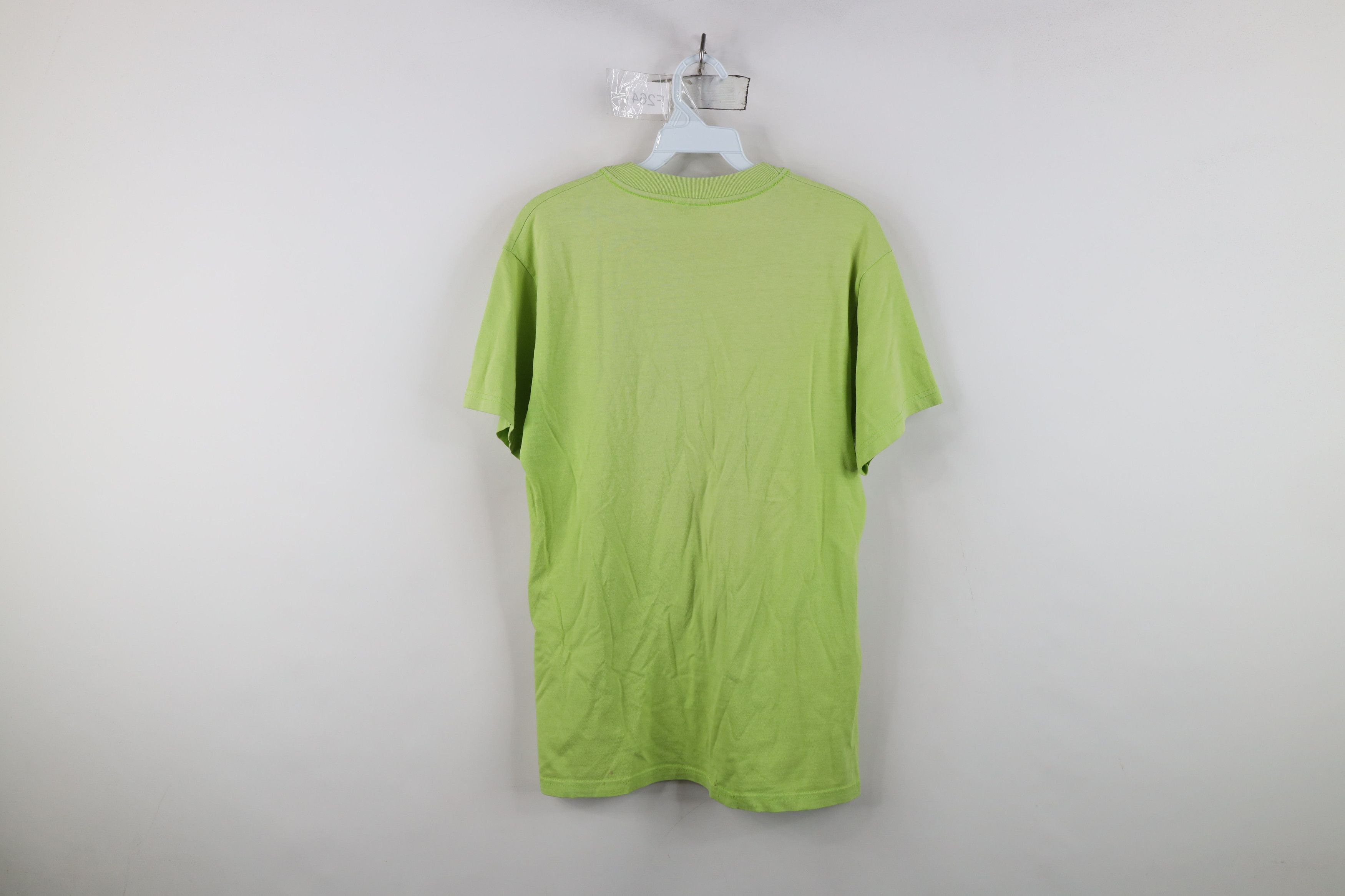 Hanes Vintage 90s Y2K Hanes Beefy Blank Cotton T-Shirt Lime Green Size US S / EU 44-46 / 1 - 9 Thumbnail