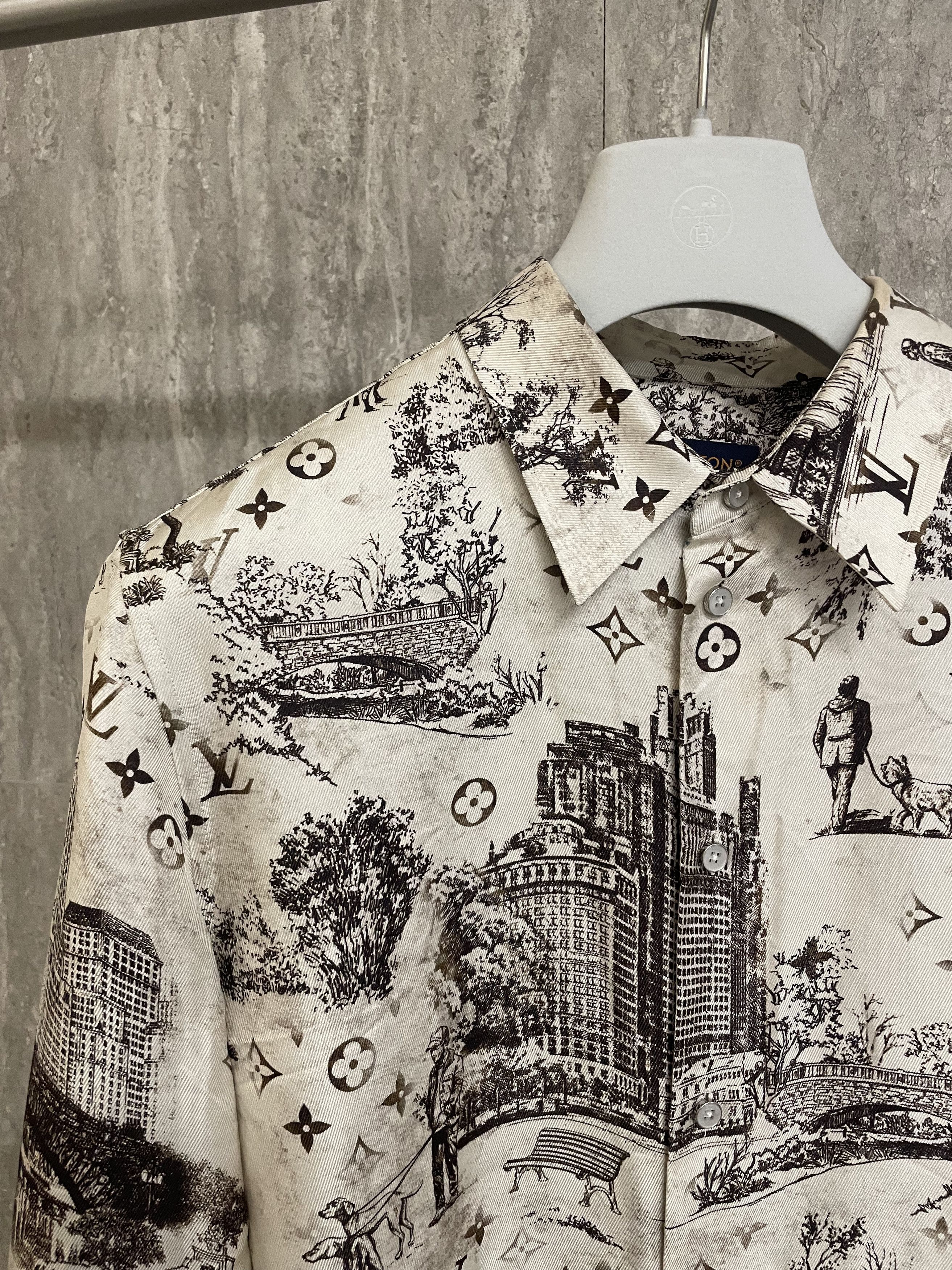 Louis Vuitton Louis Vuitton 25new Mens White & Black Printed Button-Up Shi Size US XL / EU 56 / 4 - 3 Thumbnail