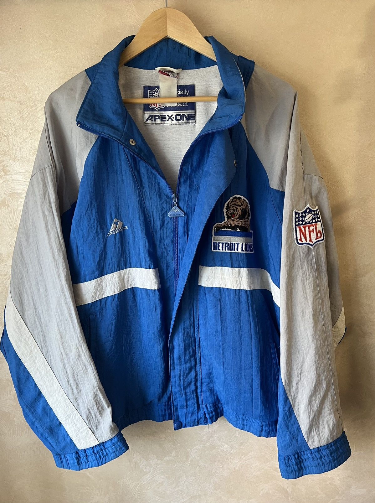 Apex One Vintage Apex One Detroit Lions Full Zip Jacket Size US XL / EU 56 / 4 - 1 Thumbnail