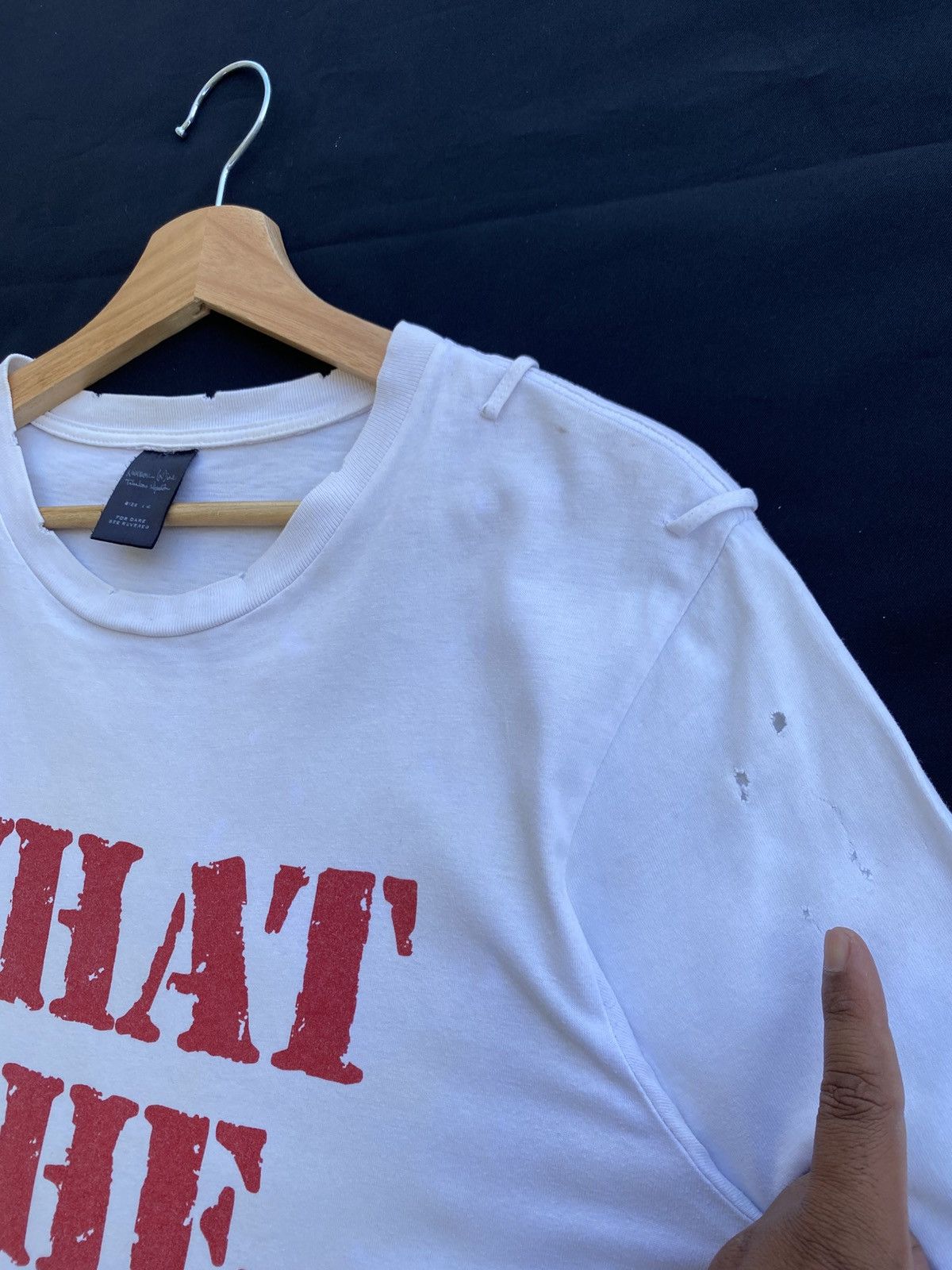 Japanese Brand Rare "What The Hell" Inspired by Number (N)ine Tshirt Size US L / EU 52-54 / 3 - 14 Thumbnail