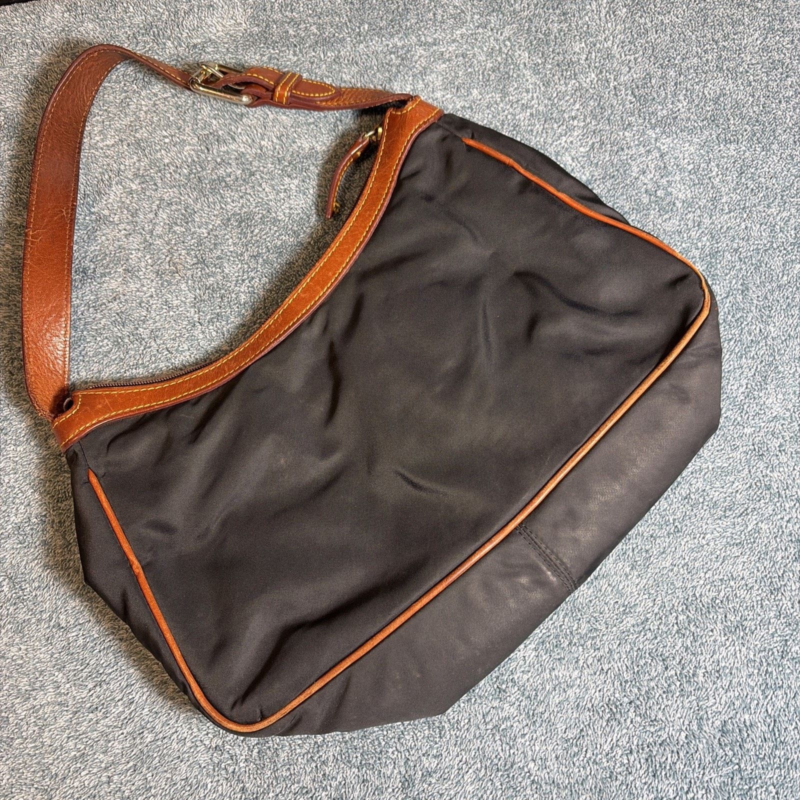 Dooney & Bourke Dooney & Bourke Black Nylon Hobo Shoulder Handbag Preowned Size ONE SIZE - 7 Thumbnail