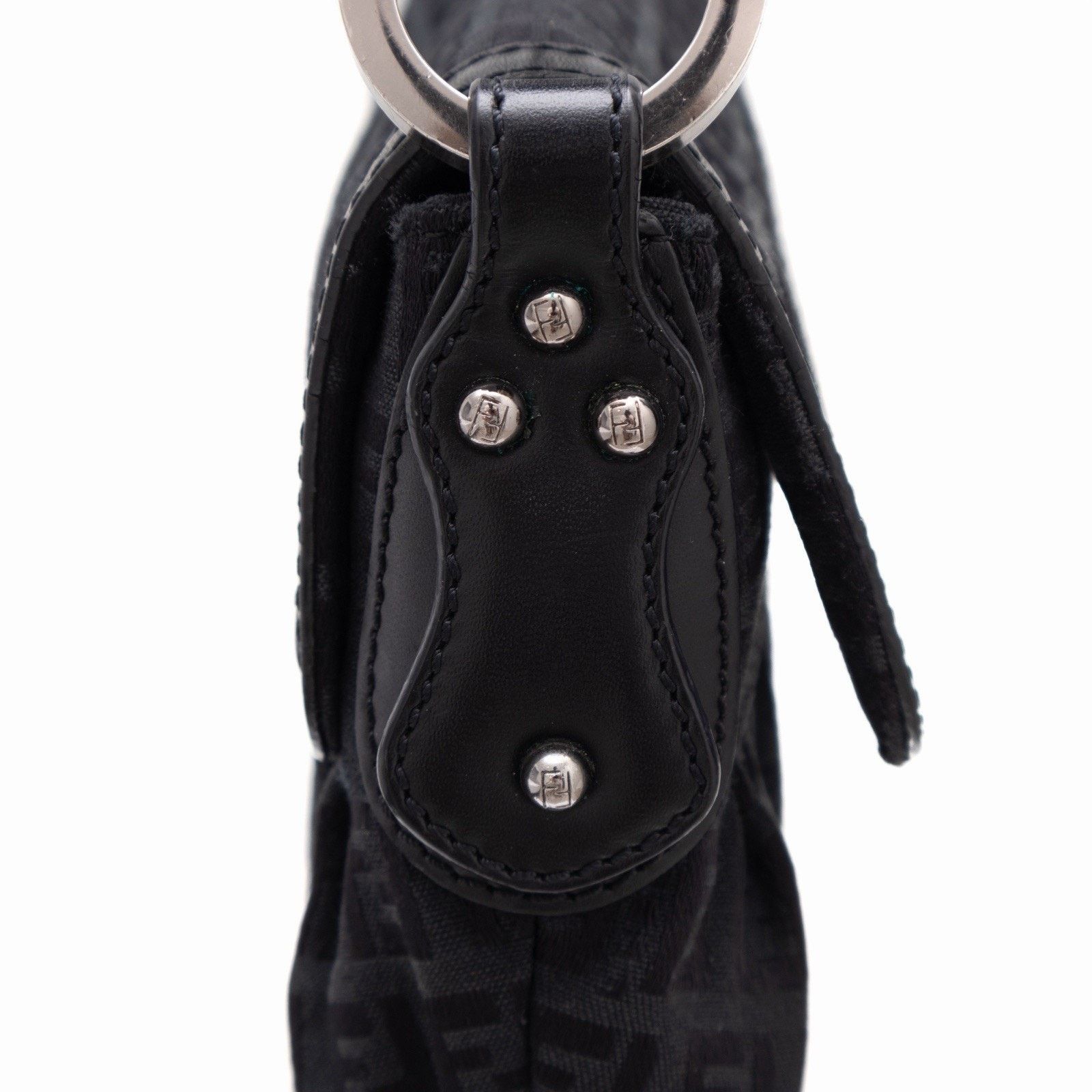 Fendi FENDI Black Zucchino FF Smal Chef Canvas Bag Hobo Shoulder Size ONE SIZE - 8 Thumbnail