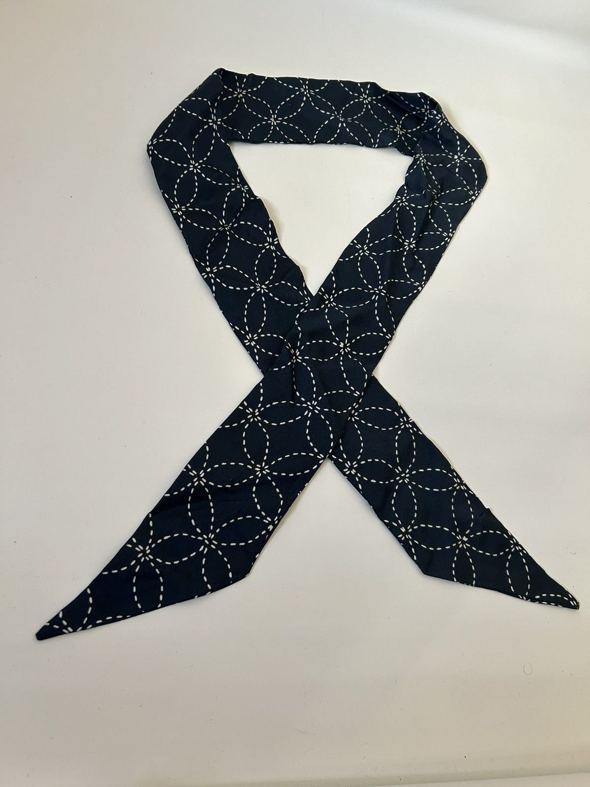 Kith Geometric Stitch Silk Tie Scarf - Nocturnal Size ONE SIZE - 3 Thumbnail