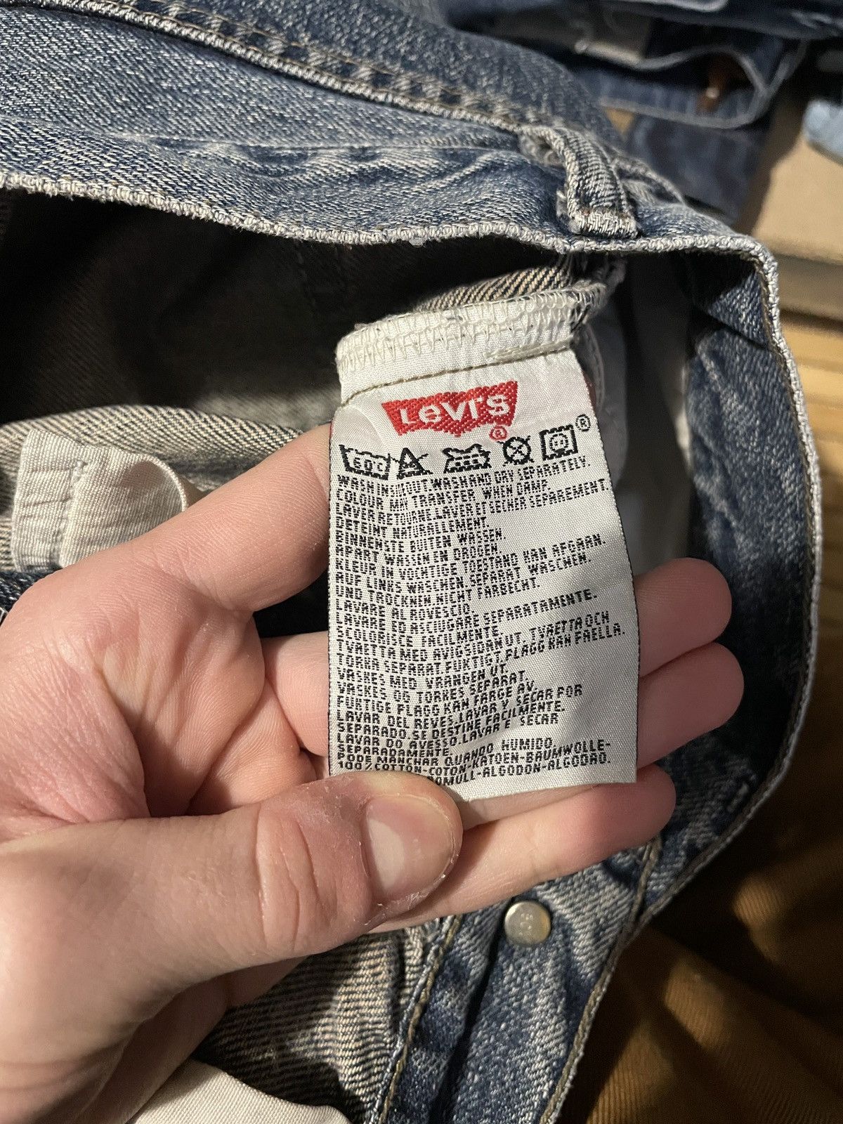 Levi's 90s Levi's 501 Washed Blue Denim Pants Size US 31 - 8 Thumbnail