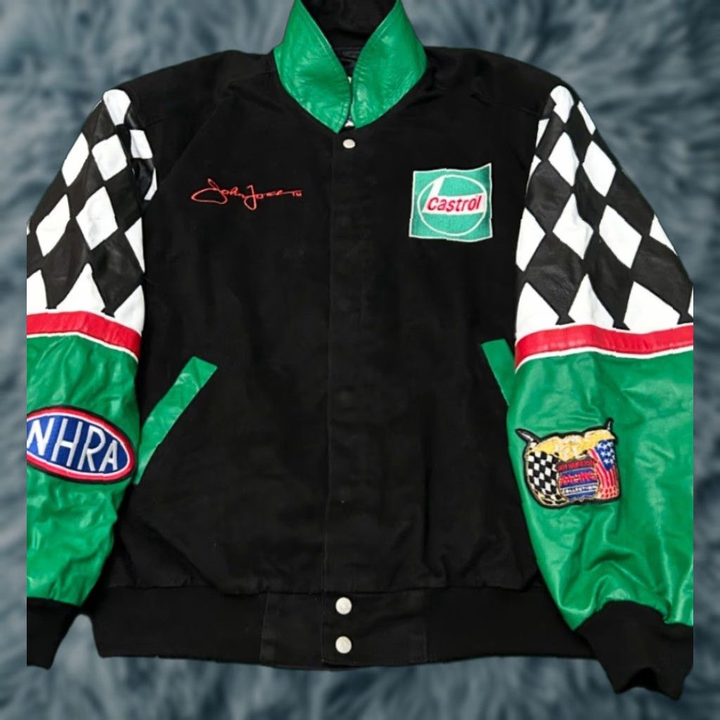 Hamilton VINTAGE Castrol GTX Racing NASCAR Jeff Hamilton Leather Varsity Jacket XXL Size US XXL / EU 58 / 5 - 1 Thumbnail