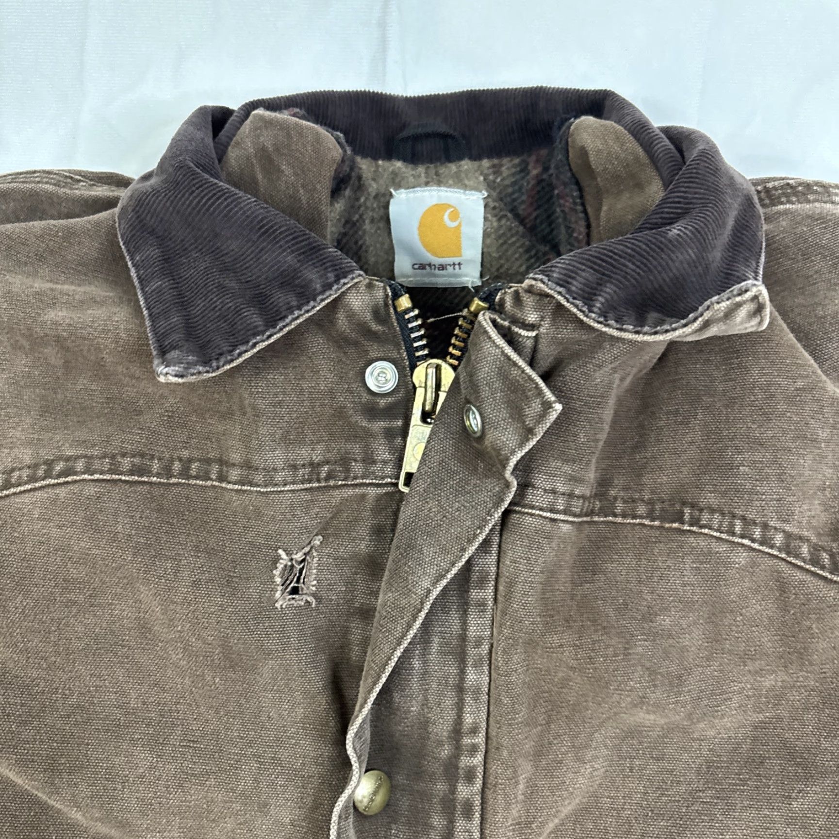 Carhartt Carhartt Duck Barn Jacket Blanket Lined Coat XL Brown Workwear Men Size US XL / EU 56 / 4 - 3 Thumbnail