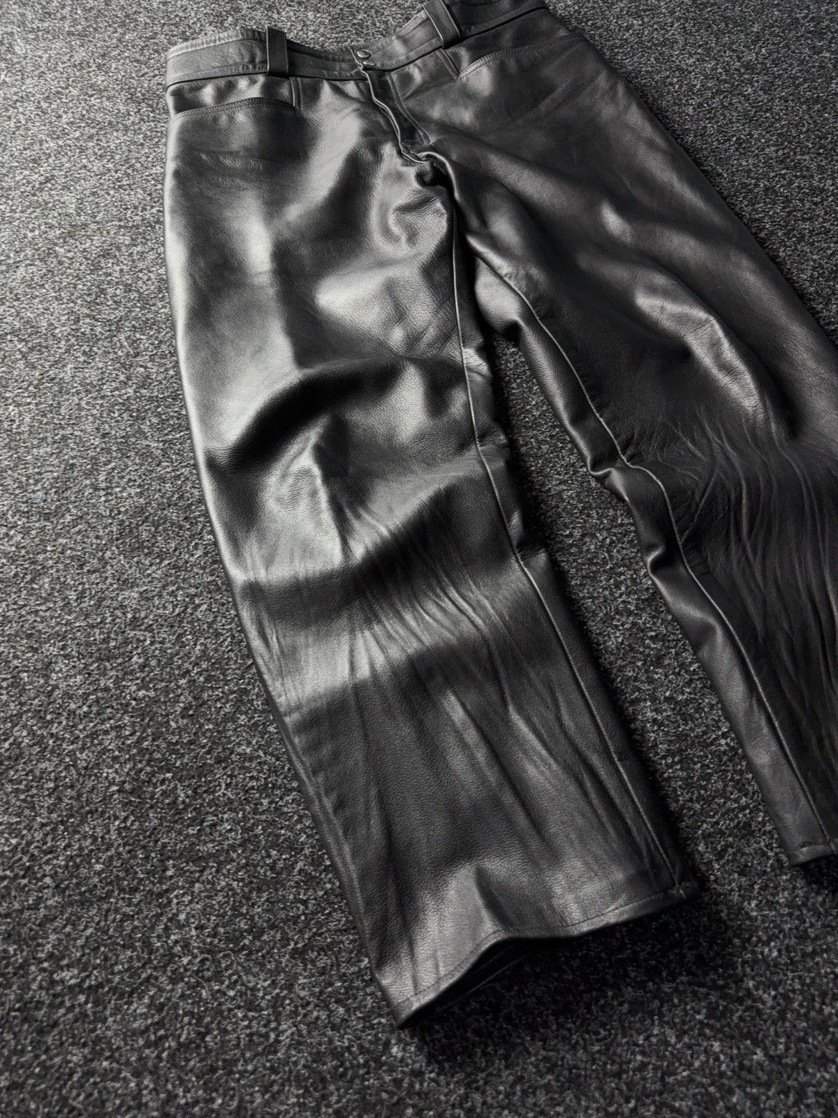 Leather Y2K Vintage Leather Pants Opium Style Alt Biker USA Rare Size US 37 - 2 Thumbnail