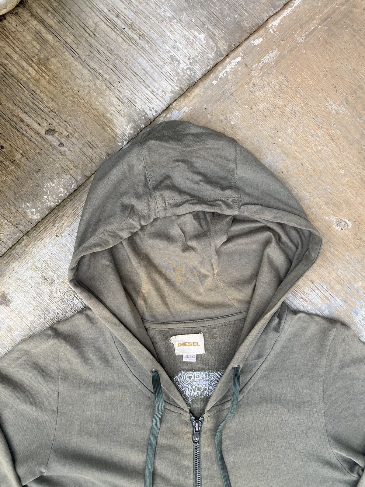 Diesel × Vintage Vintage Diesel Sun Faded Olive Green Hoodies Size US XS / EU 42 / 0 - 3 Thumbnail