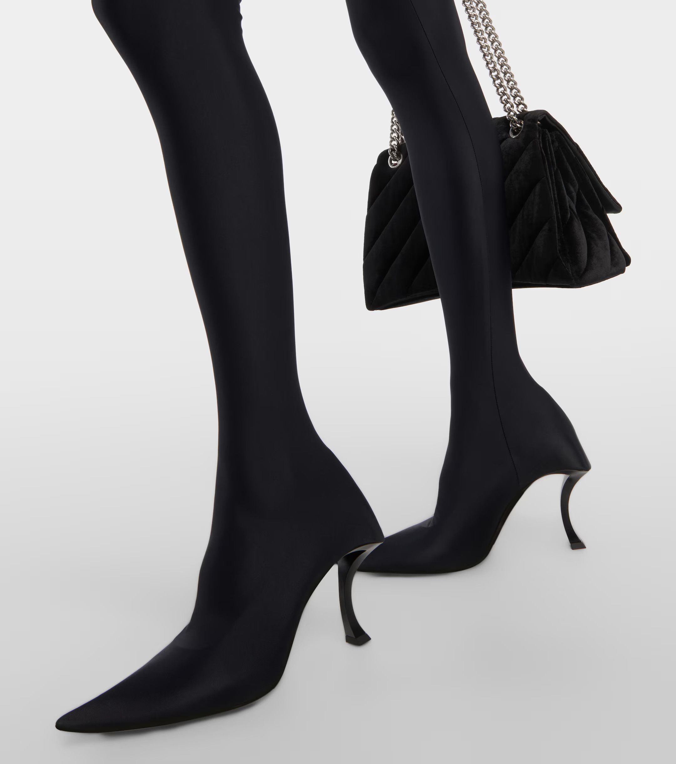 Balenciaga o1bcso1str0325 Hourglass Pantaleggings in Black Size US 7 / IT 37 - 5 Thumbnail