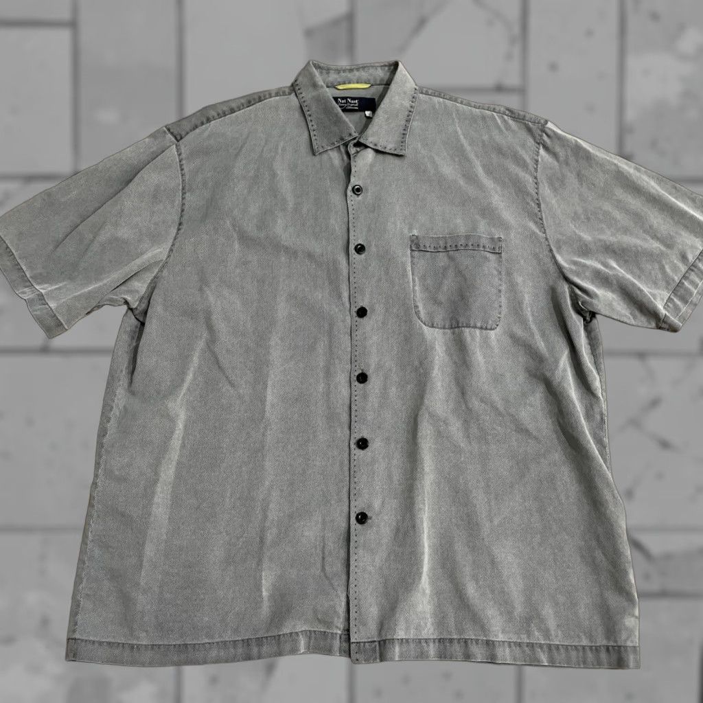 Nat Nast VINTAGE Nat Nast luxury originals Button-Down shirt Mens Size XL Gray Short Sleeve Size US XL / EU 56 / 4 - 1 Thumbnail