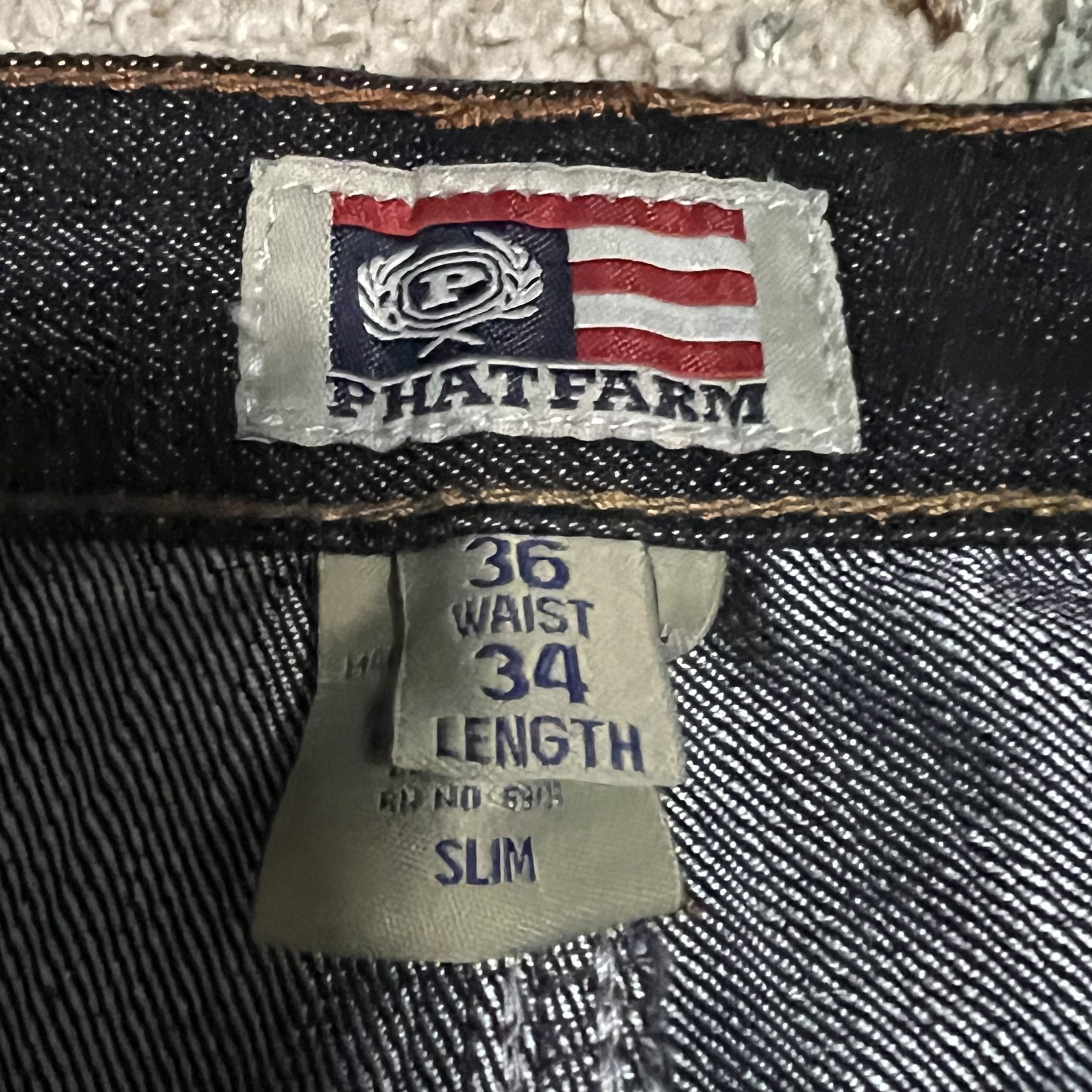 Phat Farm Vintage Phat Farm Slim Fit Embroidered Jeans Size 34x32 Size US 34 / EU 50 - 7 Thumbnail