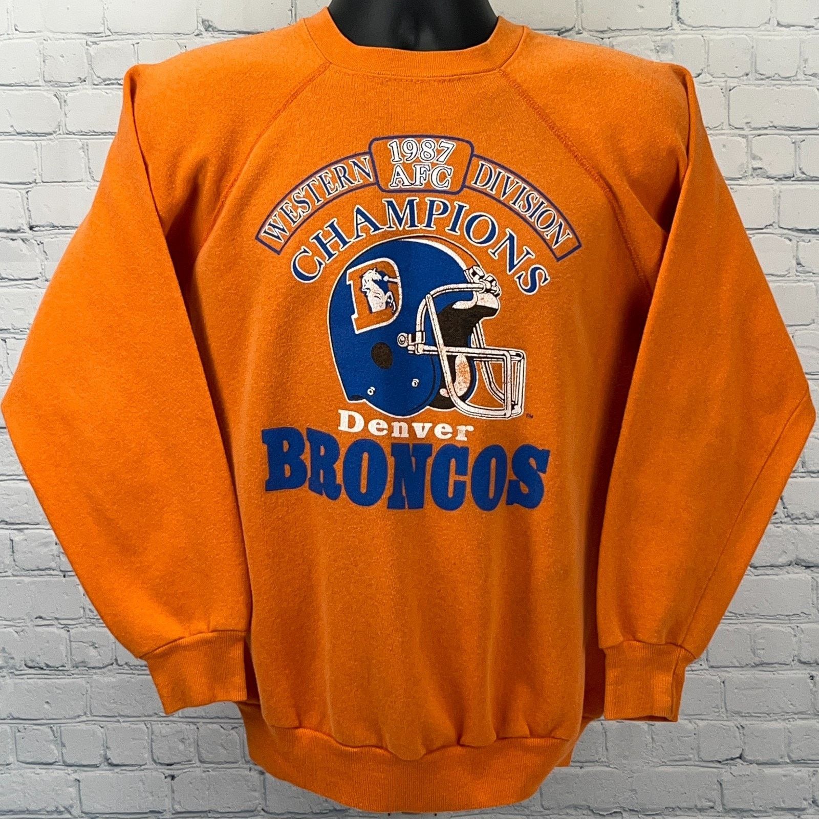 Vintage Vintage 80s Denver Broncos 1987 Sweatshirt Orange M Size US M / EU 48-50 / 2 - 2 Thumbnail