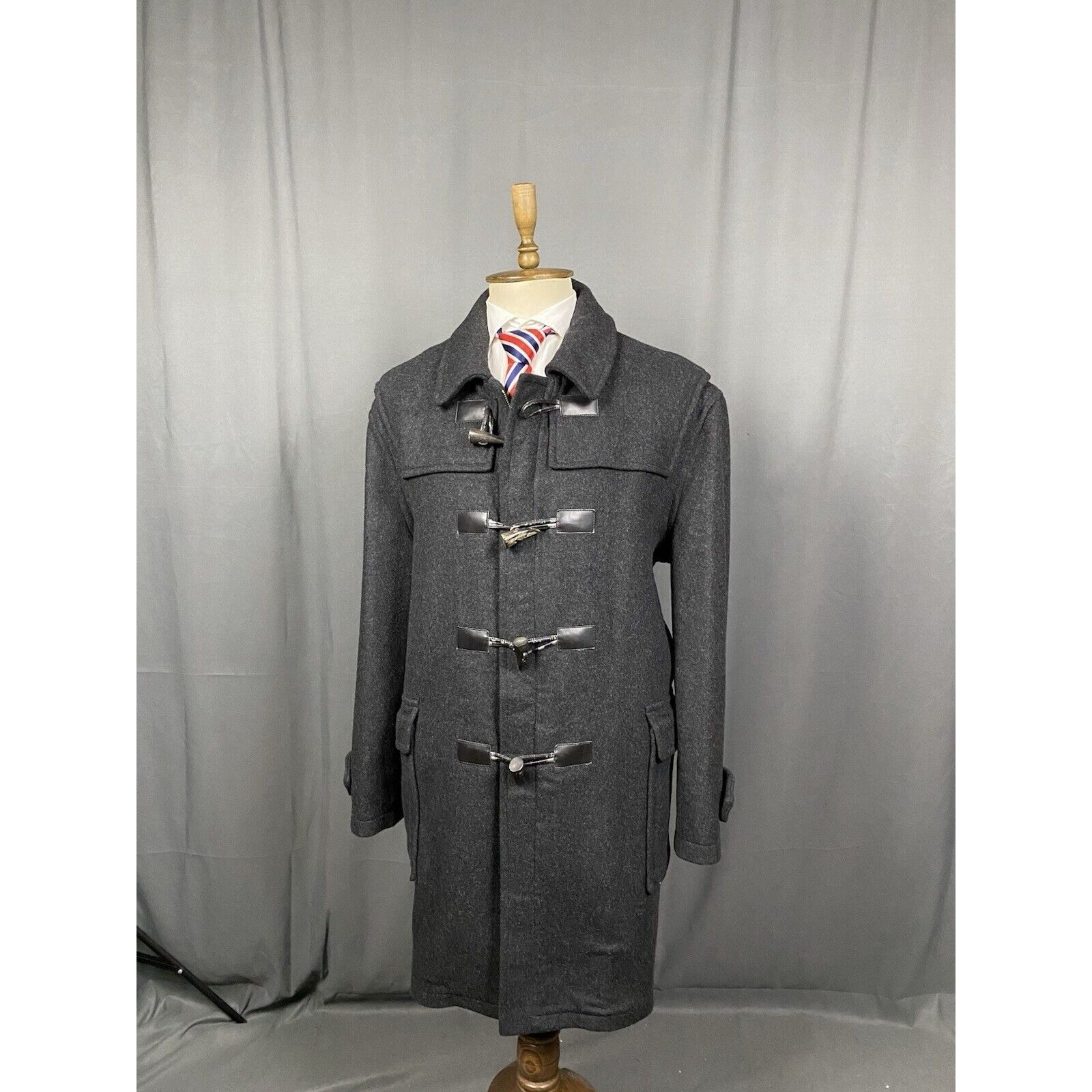 Barbour Barbour Men's Gray Wool Duffle Long Coat Size 48/56 Size US XL / EU 56 / 4 - 5 Thumbnail