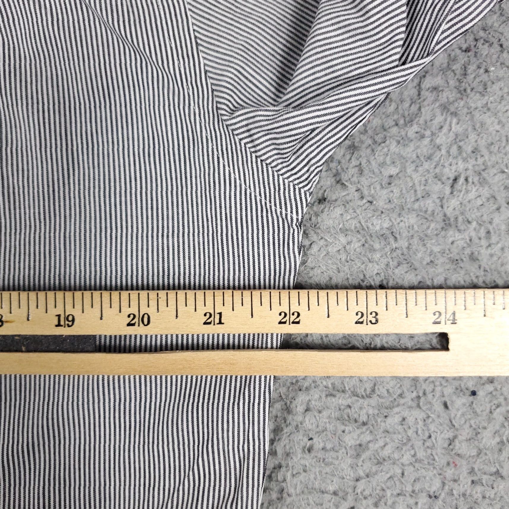 Nautica Nautica Gray Striped Dress Shirt Mens 15 Long Sleeve Button Up Classic Casual Size 40R - 6 Thumbnail
