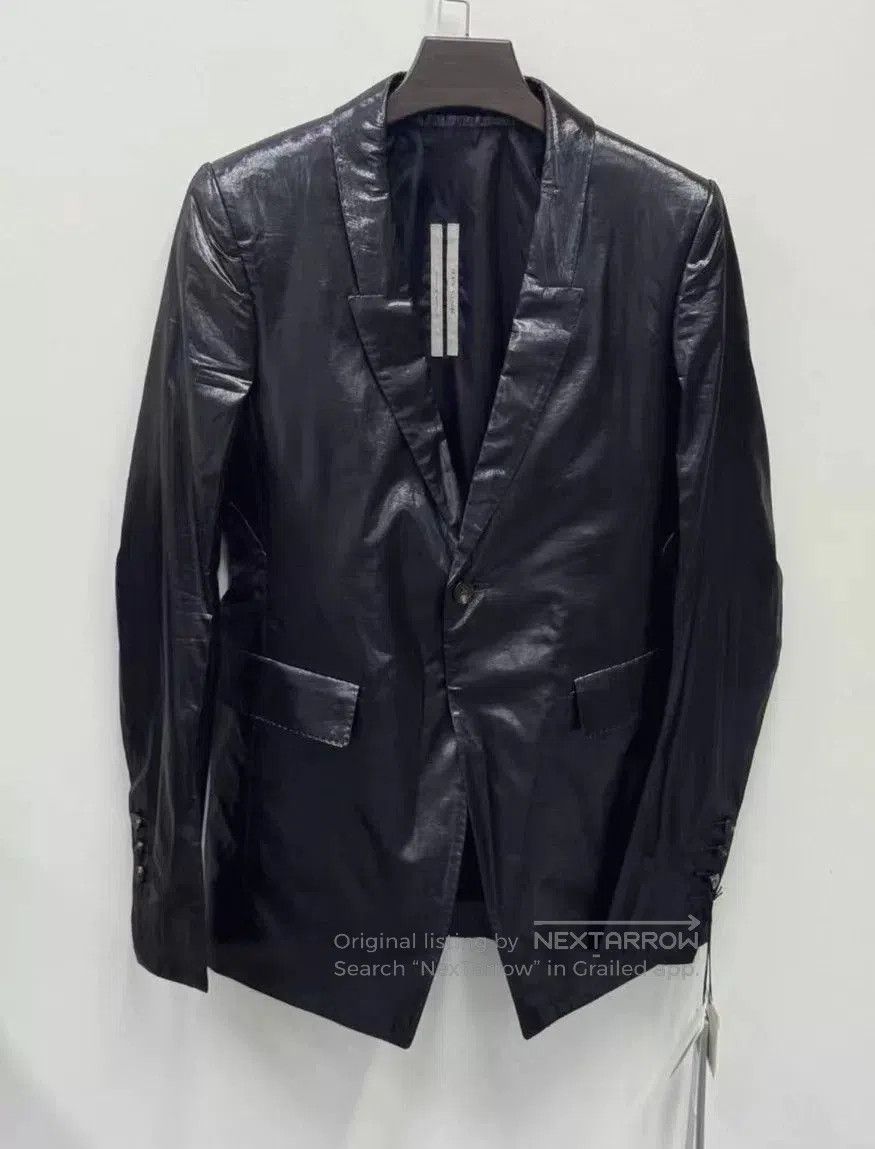 Rick Owens RICK OWENS Shiny Black Suit Jacket. Size US XXS / EU 40 - 1 Thumbnail