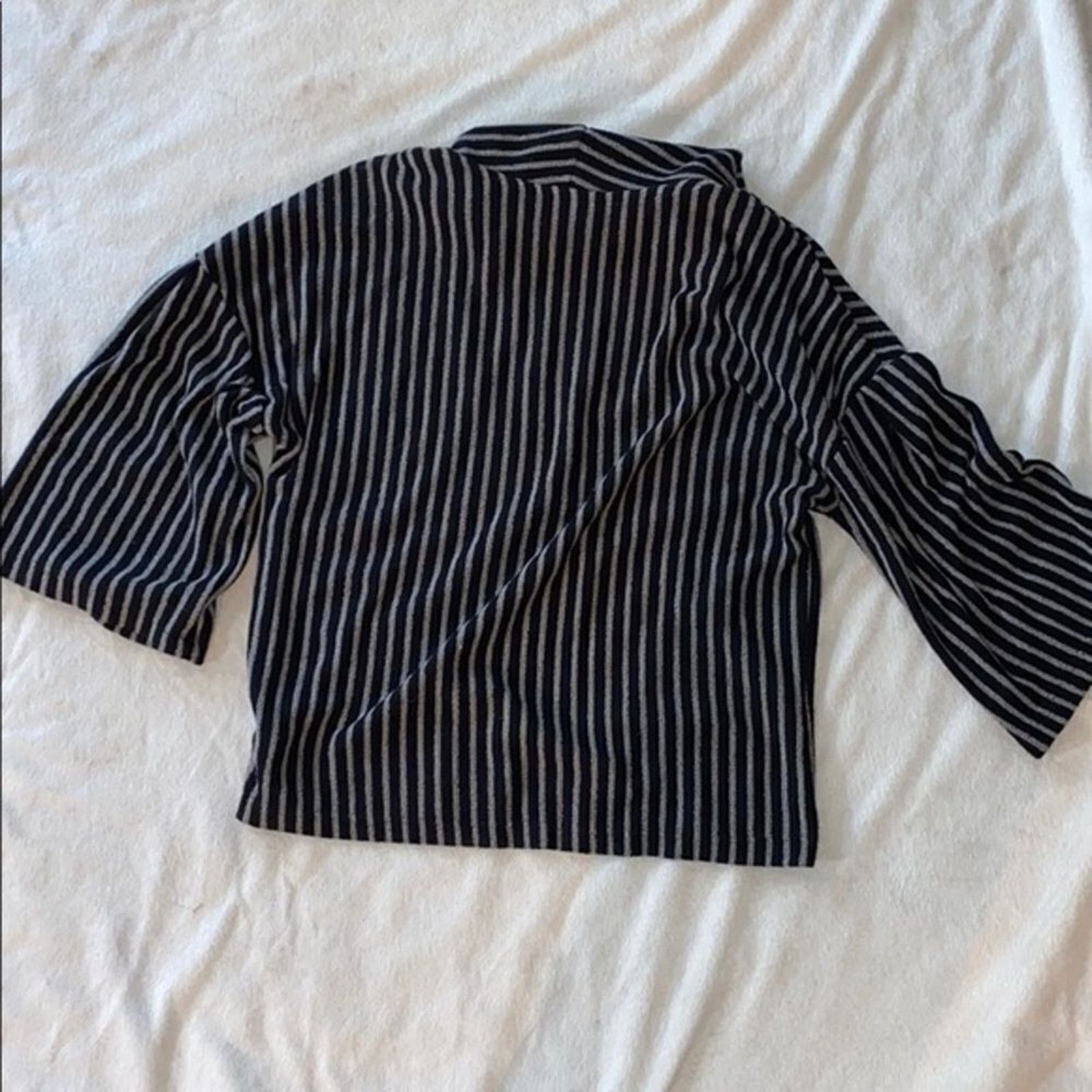 Other W5 Black and Tan Striped Boxy Fit Turtleneck | Sz S Size S / US 4 / IT 40 - 5 Thumbnail