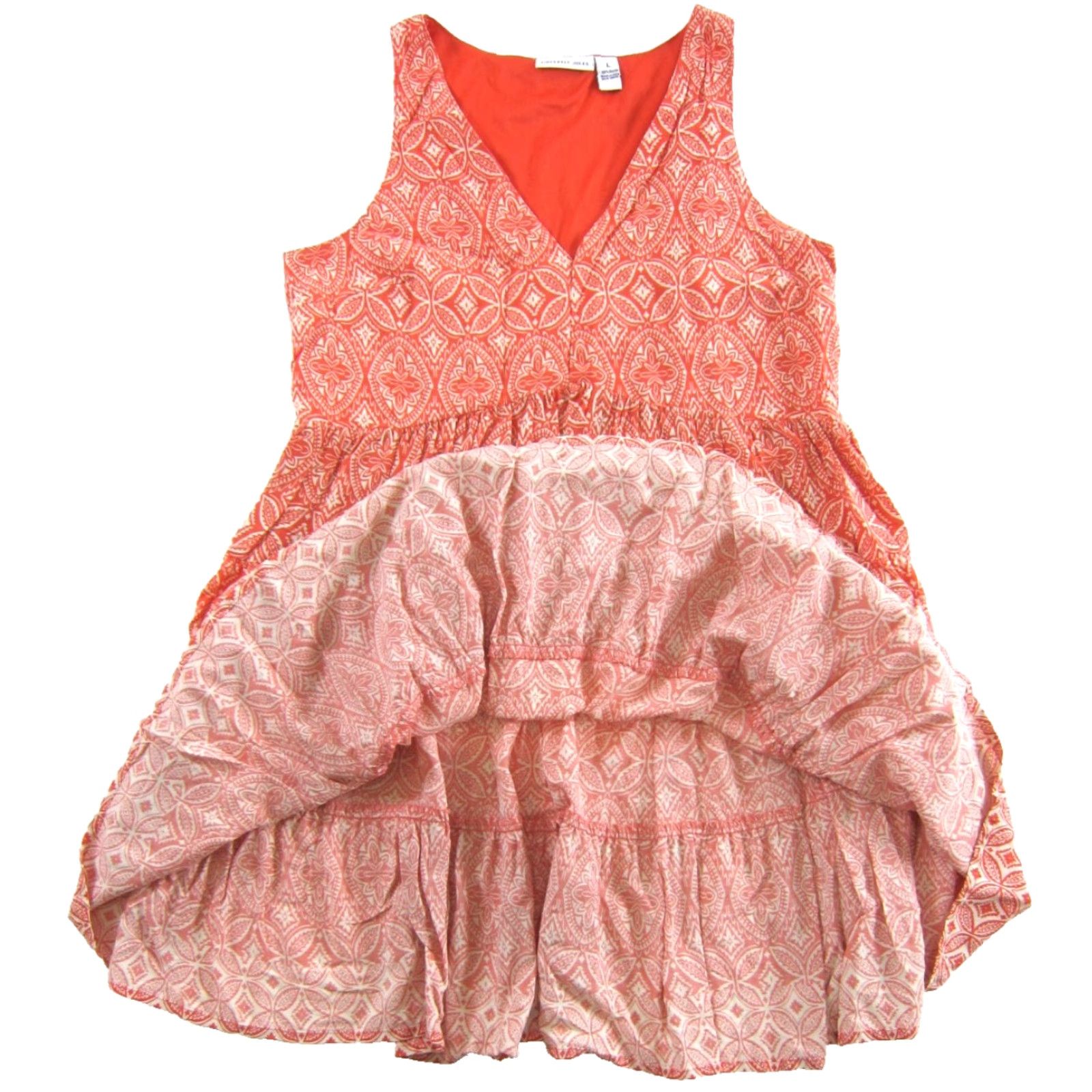 Vintage Sincerely Jules Shirt Dress L Womens Floral Sleeveless V-Neck Tank Dress Orange Rayon Knee Length Vintage? No L Size L / US 10 / IT 46 - 5 Thumbnail