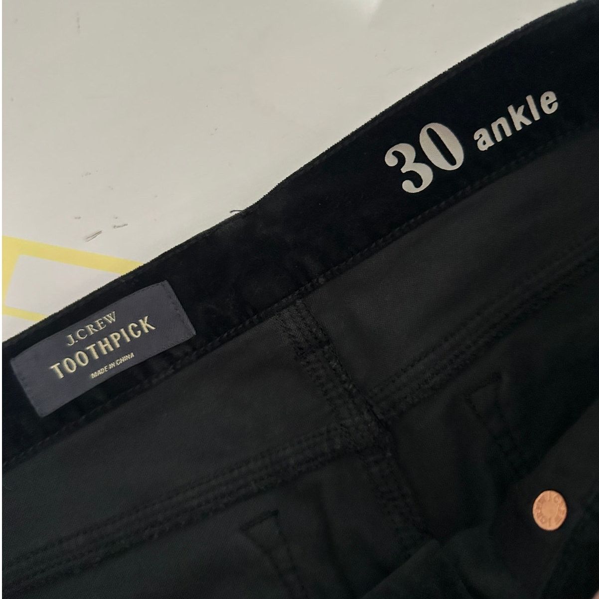 J.Crew J.Crew Pants Black Velour Womens US 30 Toothpick Ankle Size 30" / US 8 / IT 44 - 6 Thumbnail