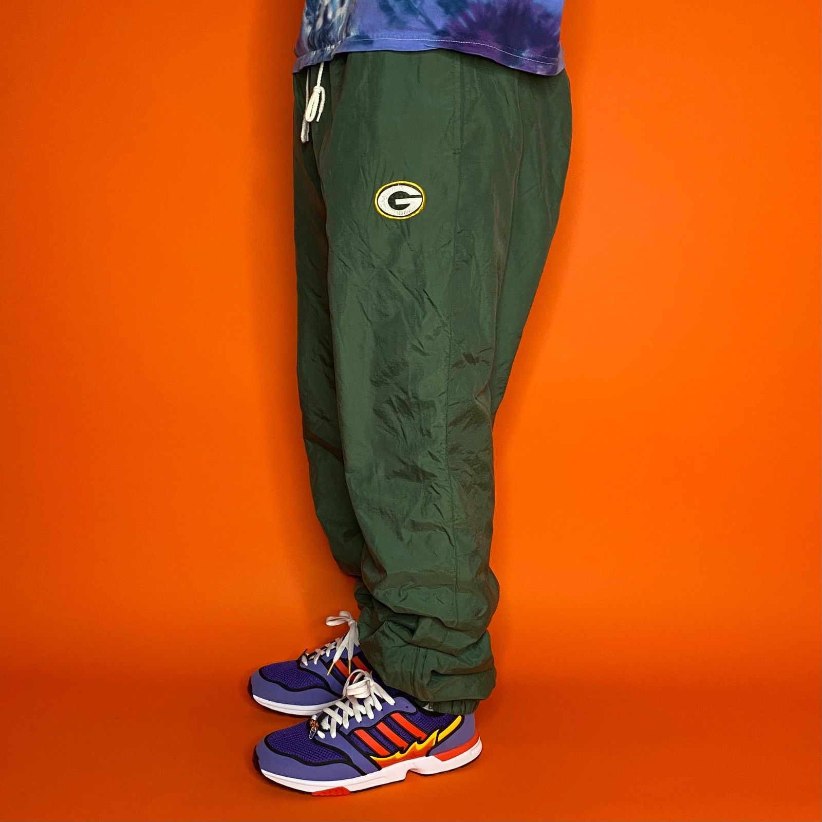 Vintage 90s Green Bay Packers Nylon Snow Pants Mens XL Green