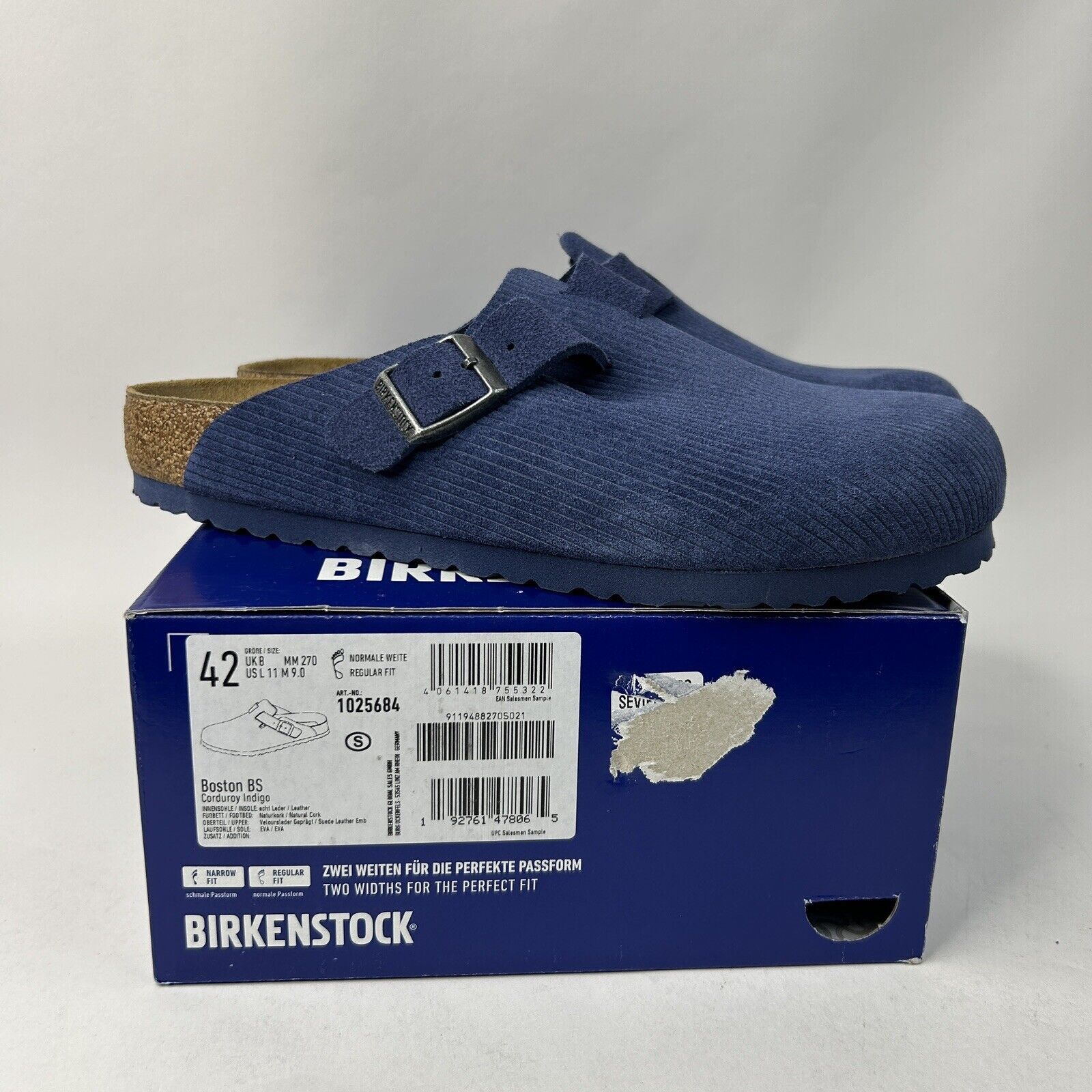Birkenstock Birkenstock Boston “Corduroy Indigo” 2024 Size US 9 / EU 42 - 1 Thumbnail