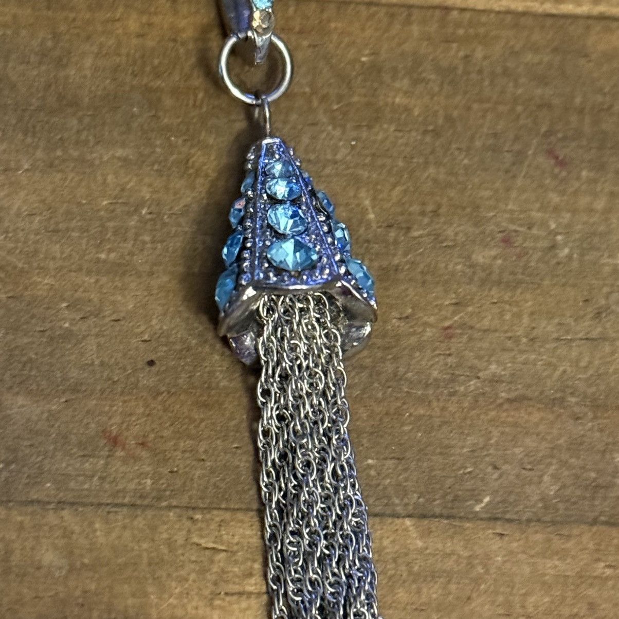 Other Silver multi strand rhinestone chain tassel pendant necklace Size ONE SIZE - 3 Thumbnail