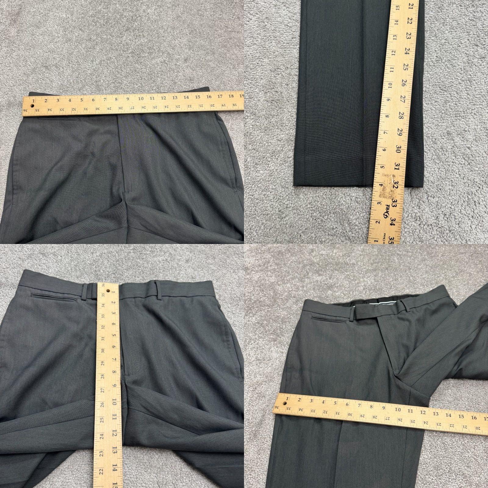 Perry Ellis Perry Ellis Portfolio Dress Pants 32x32 Dark Gray Straight Leg Flat Front Men's Regular 32 Inseam Shoes Size US 32 / EU 48 - 9 Thumbnail