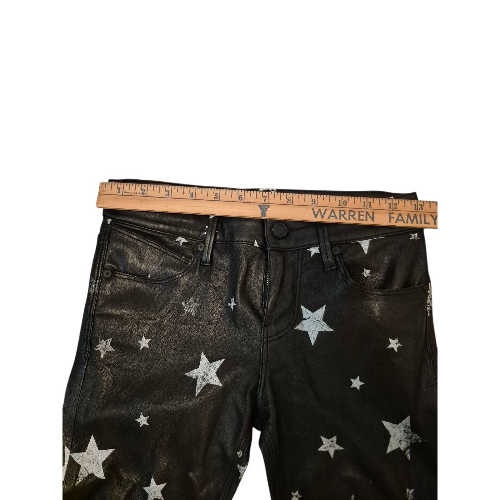 Rta RtA Prince Lambskin Leather Pants Star Print Skinny Stretch Size 24" / US 00 / IT 34 - 8 Thumbnail