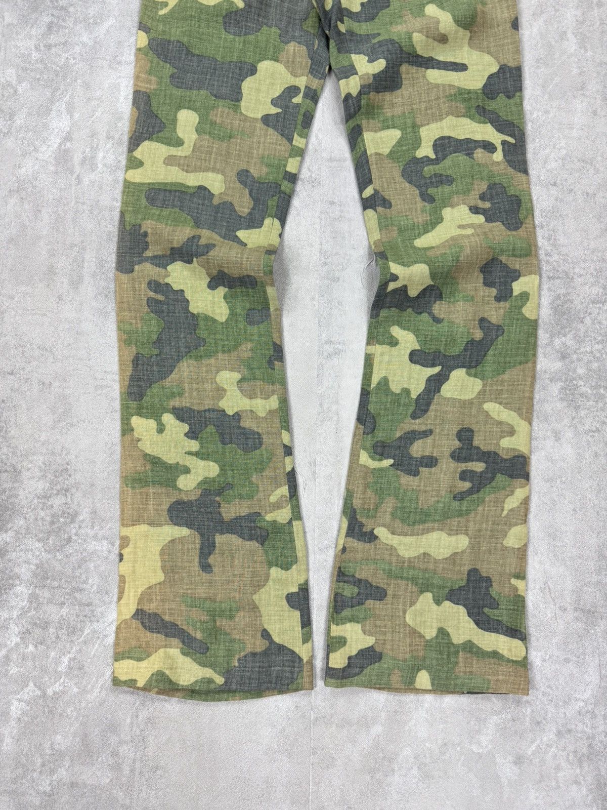 John Richmond John Richmond Linen Camouflage Pants Crystal Bootcut size 46 Size 32" / US 10 / IT 46 - 3 Thumbnail