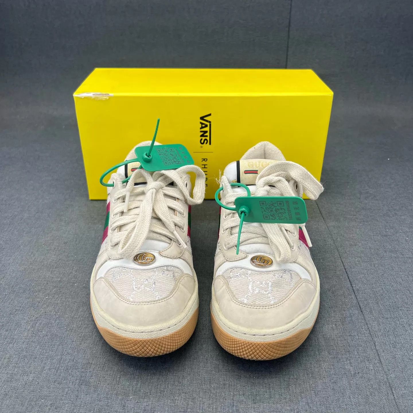 Gucci Gucci Rhyton Cream Pink Sneakers 39 Like New Size US 8.5 / IT 38.5 - 4 Thumbnail