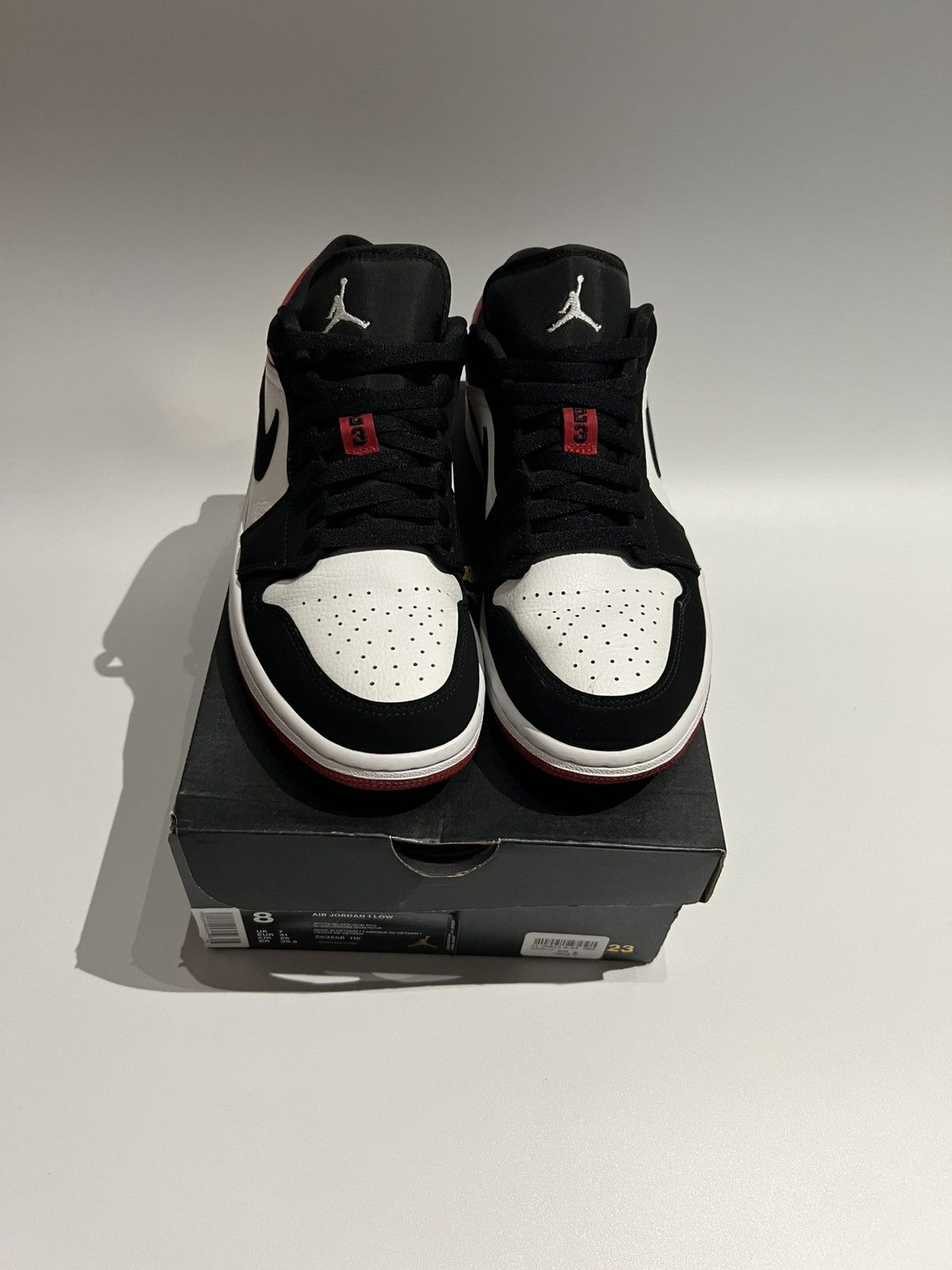 Nike Air Jordan 1 Low “Gym Red” Black Toe Low Sneakers Size US 8 / EU 41 - 4 Thumbnail