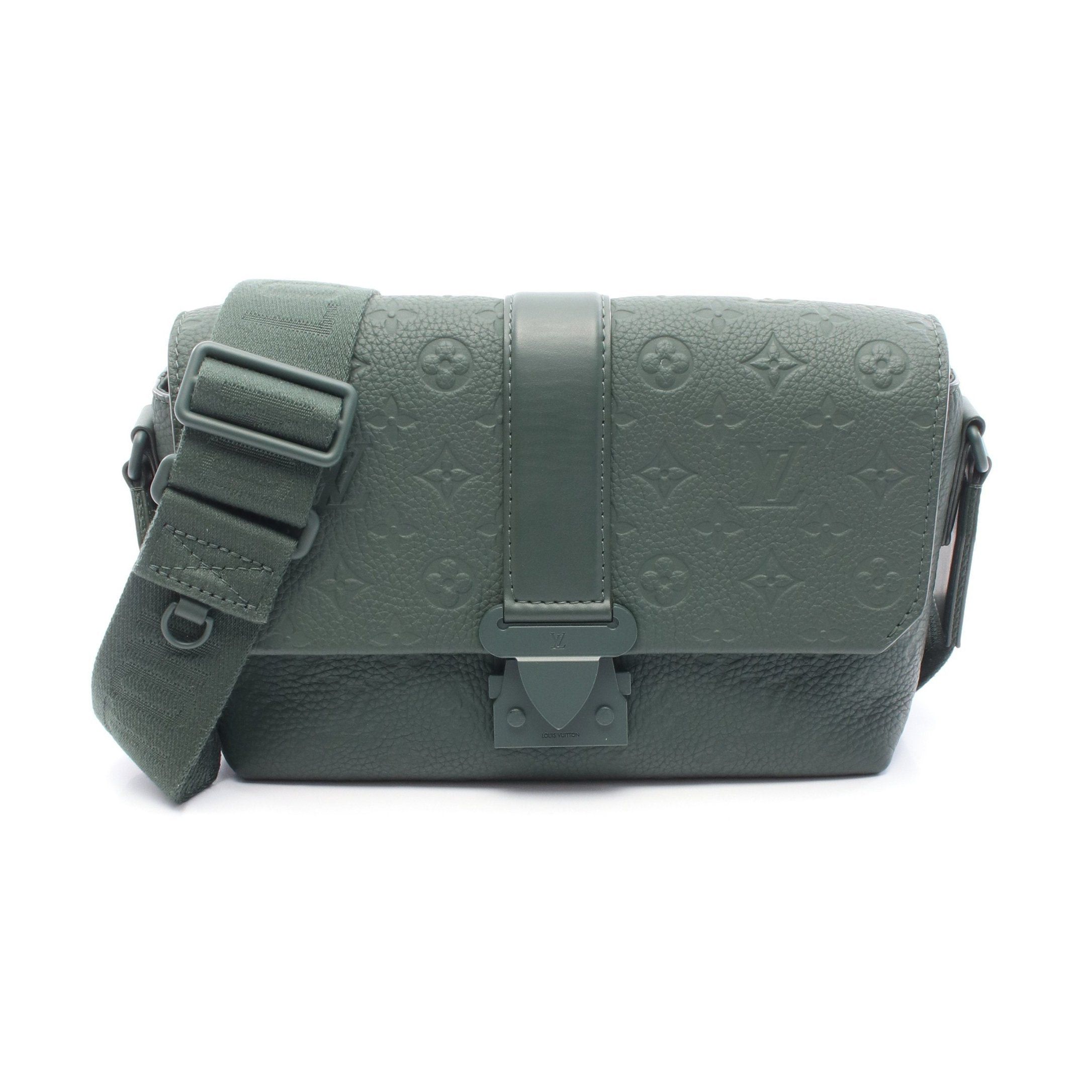 Louis Vuitton S-Cape Messenger Monogram Taurillon Shoulder Bag Leather Dark Green in Black, Men's