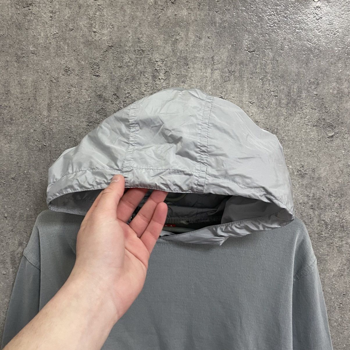 Prada Vintage Prada Hoodie with Nylon Hood Size US M / EU 48-50 / 2 - 5 Thumbnail