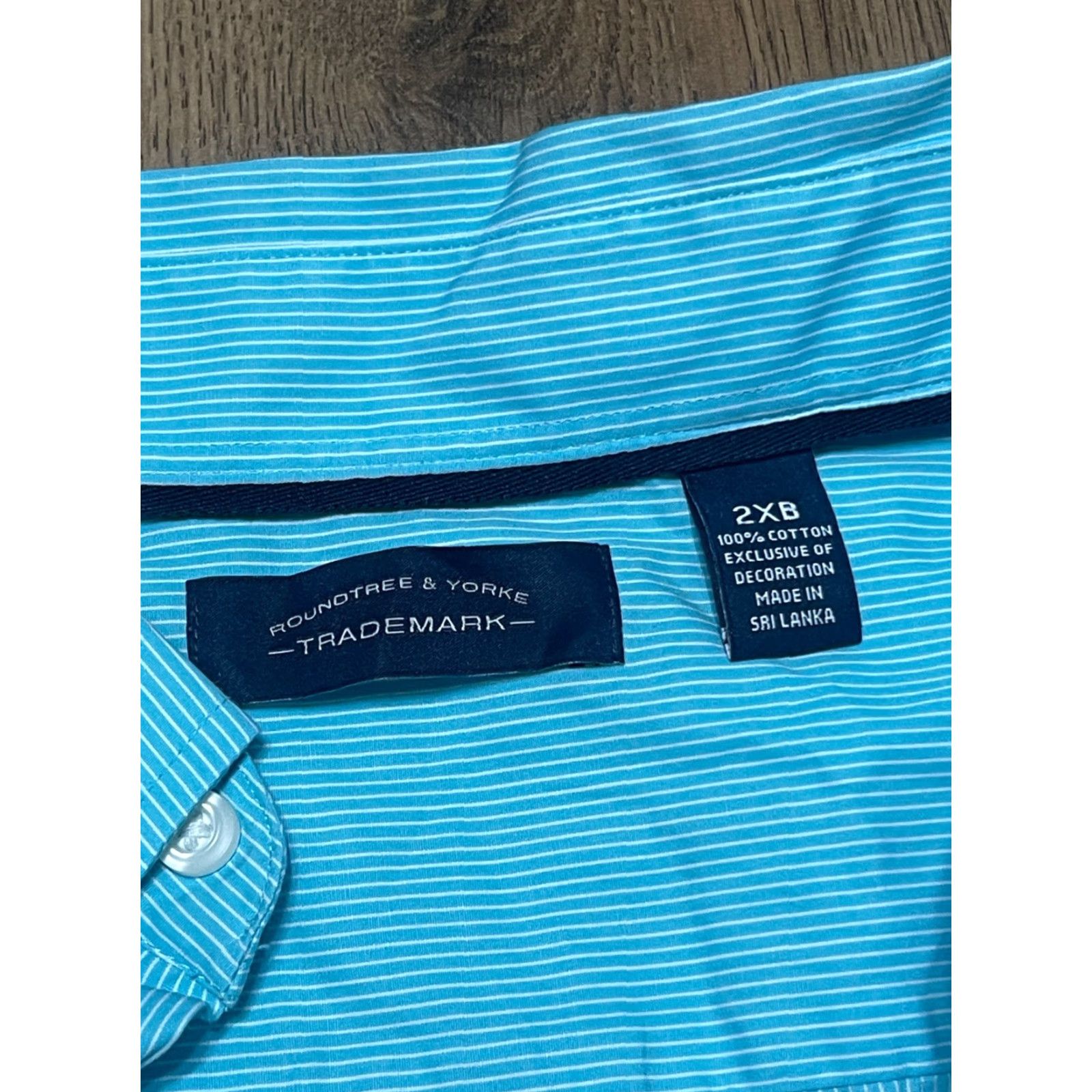 Roundtree & Yorke Roundtree & Yorke Shirt, Men's 2XB, Blue White, Button Up, Long Sleeve, Solid Size US XXL / EU 58 / 5 - 5 Thumbnail